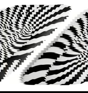 Vasarely, Victor: Vasarely, VictorP&#233;cs/Ungarn, 1906 - Paris, 199735 x 31 cmZebras, 1977. Porcelain relief, glazed. Numbered 2934/3000 on the reverse and signed by stamp. Edition: Rosenthal Studio Line.Private prop