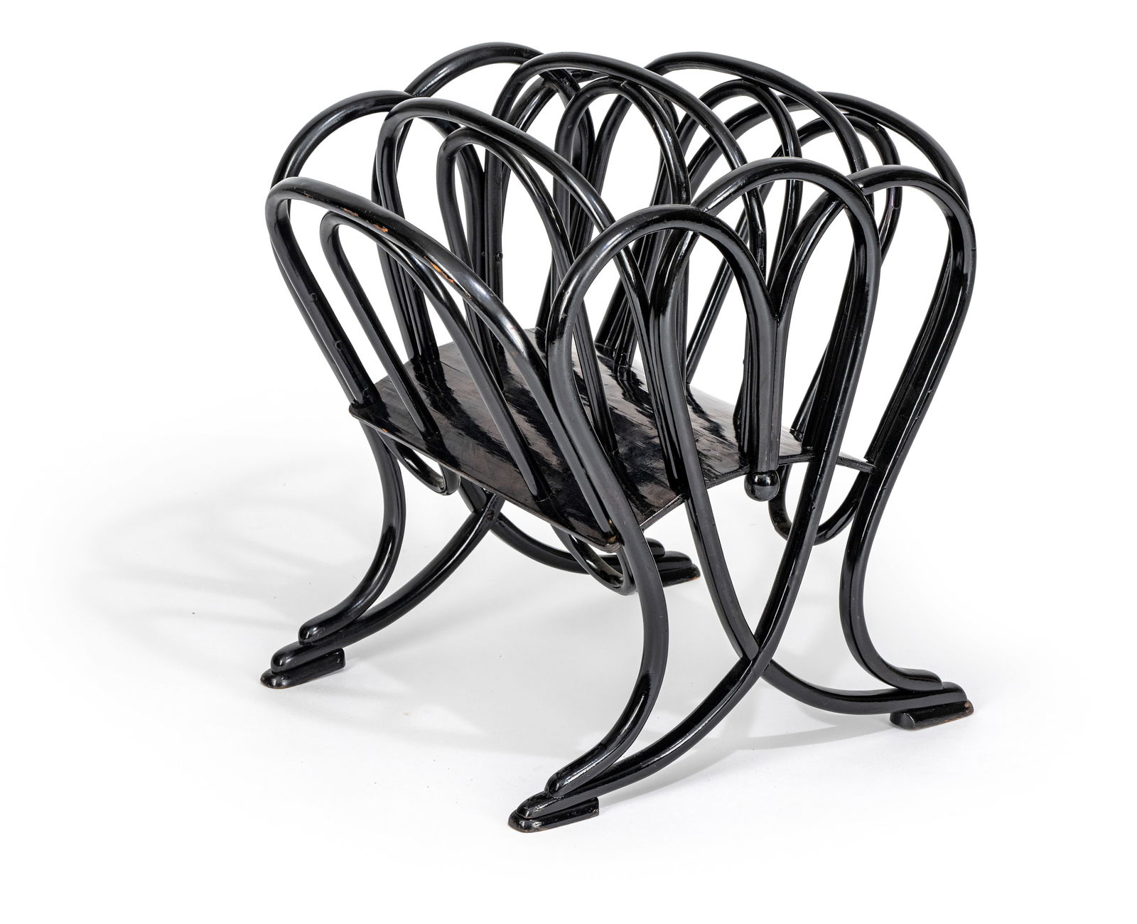 A THONET EBONIZED BENTWOOD NEWSPAPER STAND (1 of 7)