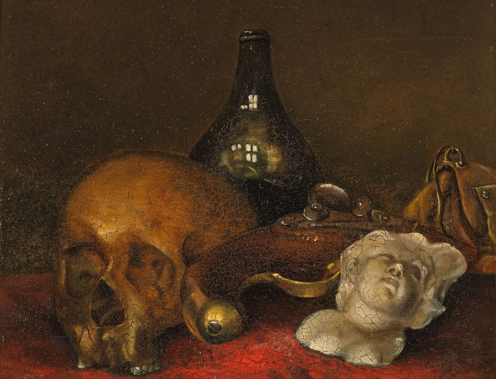 German School: German School19 x 24 cmVanitas Still Life. Oil/panel.Deutsche Schule19 x 24 cmVanitas-Stillleben. Öl/Holz.