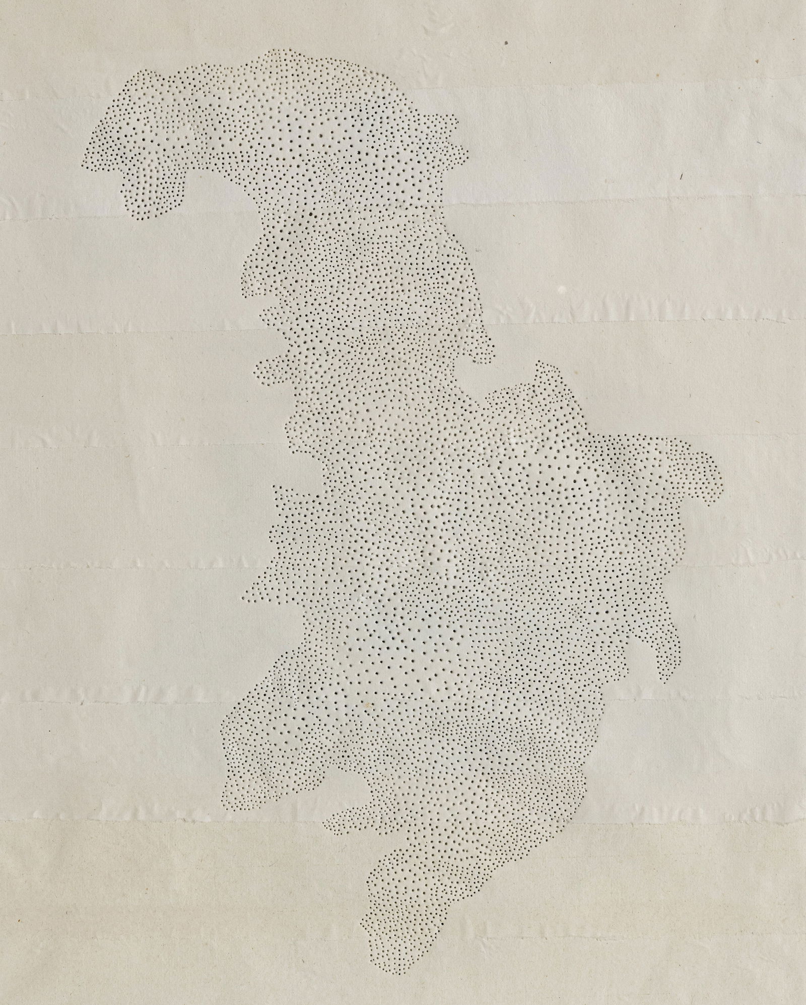 Dréa, Marie: Dréa, Marie Aichelberg, 1958 45 x 36 cm, R. "Carnet nomade VI", 2005. Engraved Japanese paper, collaged. Signed, dated and titled in ink and pencil on the back board. Galerie Jochen Höltje,
