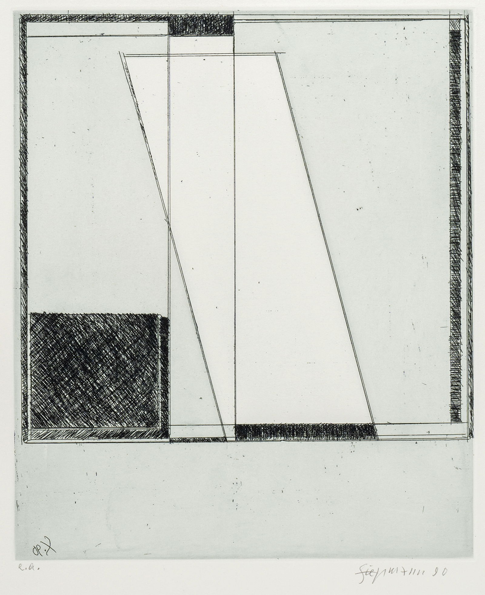 Siepmann, Heinrich: Siepmann, Heinrich Mühlheim/Ruhr, 1904 - 2002 25 x 21 cm, R. 11 works: Untitled, 1990. Etching on wove paper. All signed and dated in pencil lower right as well as numbered or marked lower left.