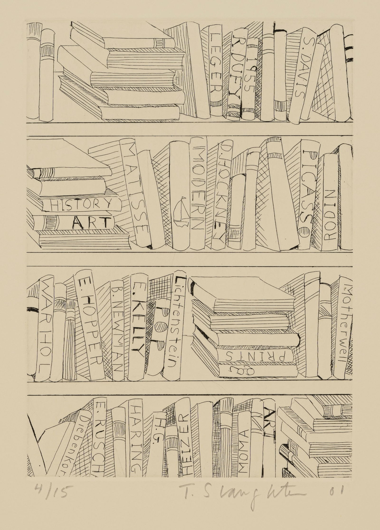 Slaughter, Tom: Slaughter, Tom New York City, 1955 - 2014 Blattgröße: Je 38 x 28,5 cm, o. R. 3 works: Untitled, 2001. Etching on wove paper. All signed, dated and numbered 4/15, 12/30. Collection,