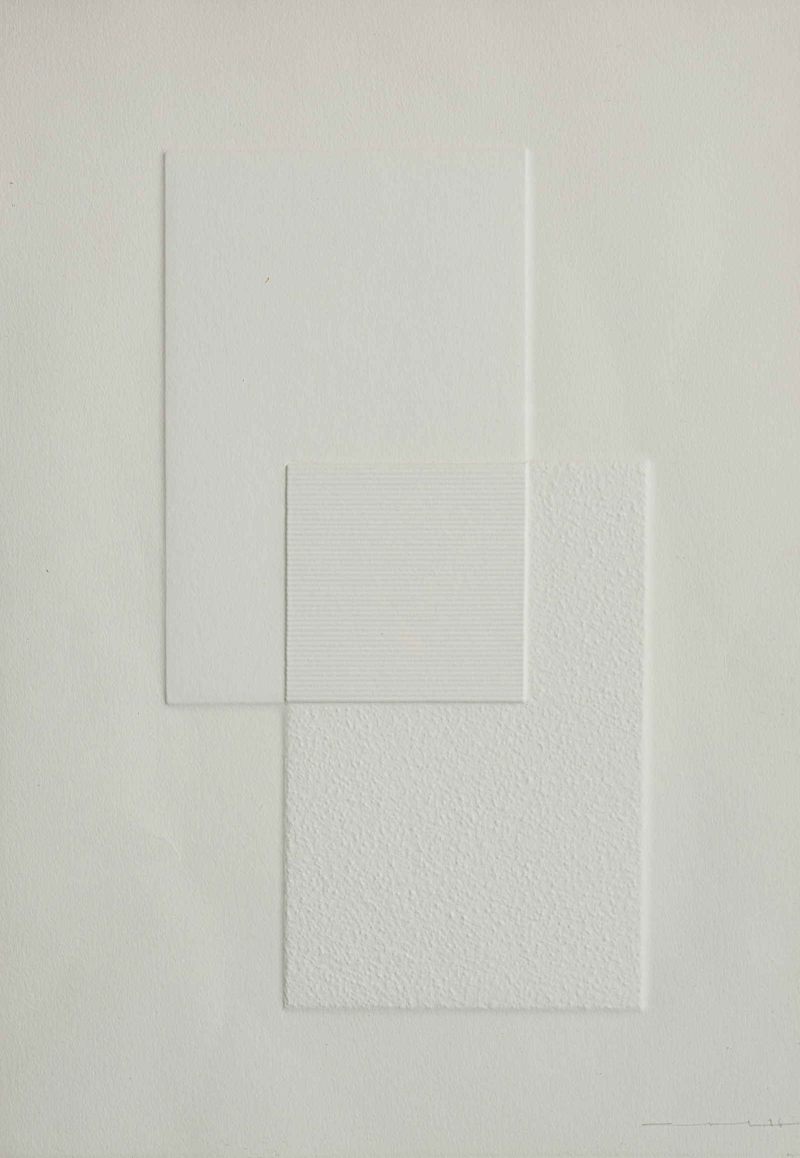 Erb, Leo: Erb, Leo St. Ingbert, 1923 - Kaiserslautern, 2012 49 x 34 cm, R. Untitled, 1986. Embossed print on wove paper. Signed and dated in pencil lower right. Private property, Baden-Württemberg. <