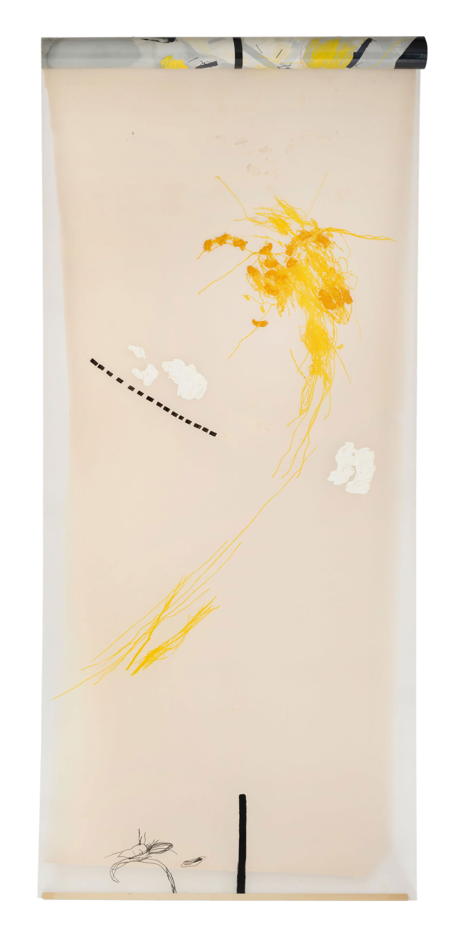 Mueller, Susanne: Mueller, Susanne Baden, 1953 205 x 91,5 cm "Licht", 1986. Mixed media on foil, backed with paper. Galerie Brigitte Wetter, Stuttgart. Private property, Baden-Württemberg, acquired there.Mueller,