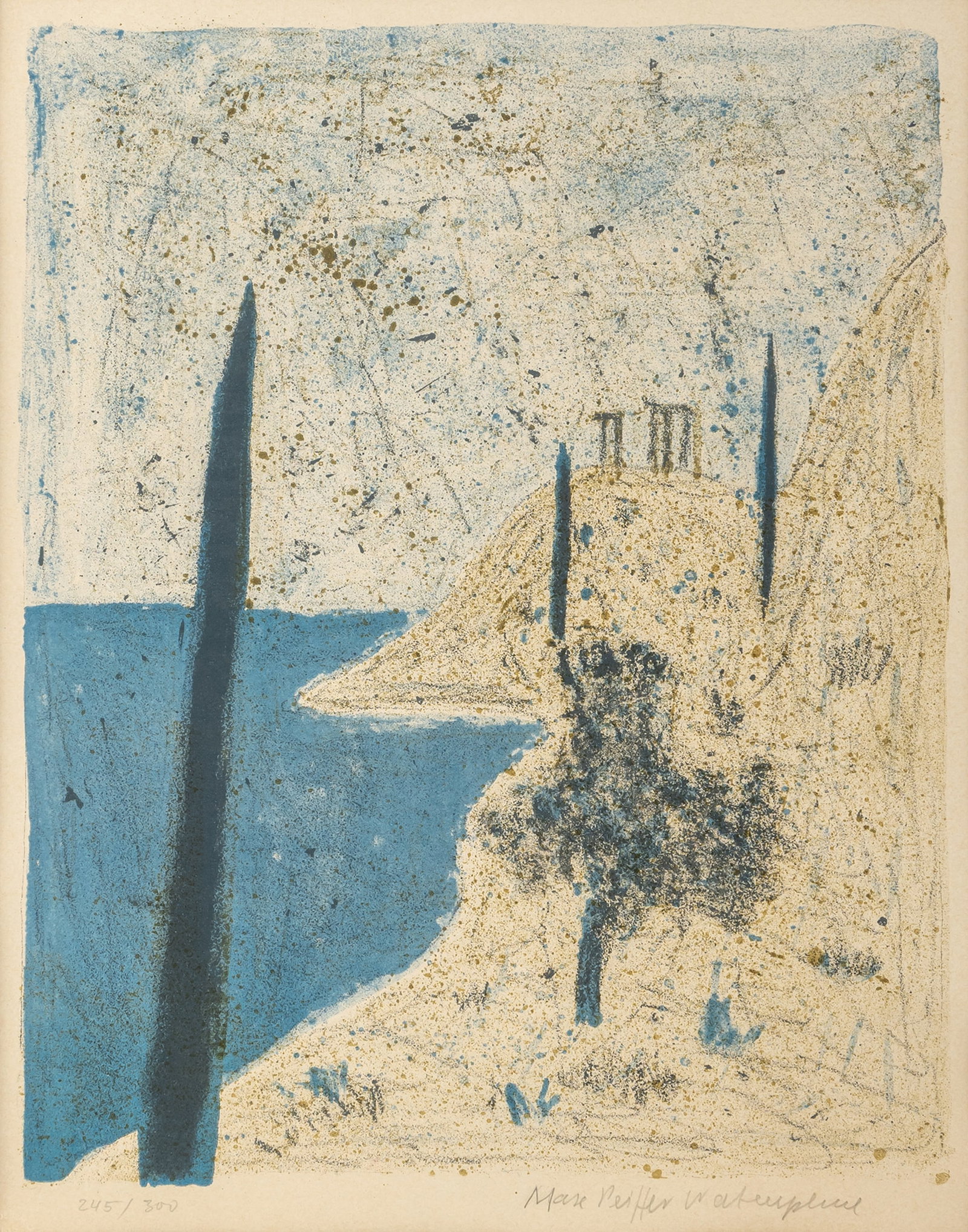 Peiffer Watenphul, Max: Peiffer Watenphul, Max Weferlingen, 1896 - Rom, 1976 41,5 x 33 cm, R. "Kap Sunion", 1967. Lithograph on wove paper. Signed and numbered 245/300. Watenphul Pasqualucci/Pasqualucci, D 93. Corporate