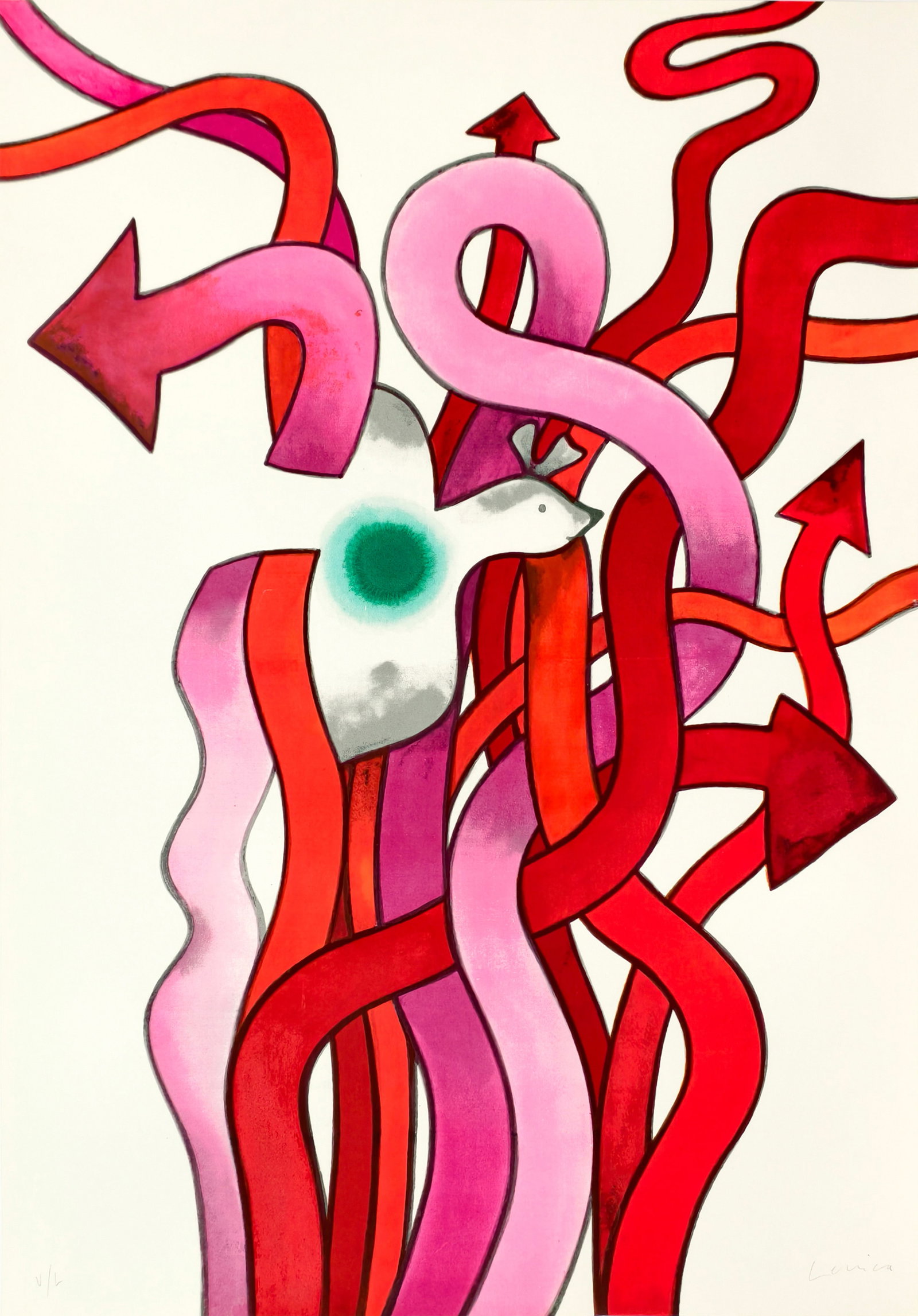 Lenica, Jan: Lenica, Jan Poznan, 1928 - Berlin, 2001 Blattgröße: 84 x 59,5 cm, o. R. 62 works: Untitled, c. 1980. Silkscreen print on wove paper. Partially signed in pencil lower right and numbered