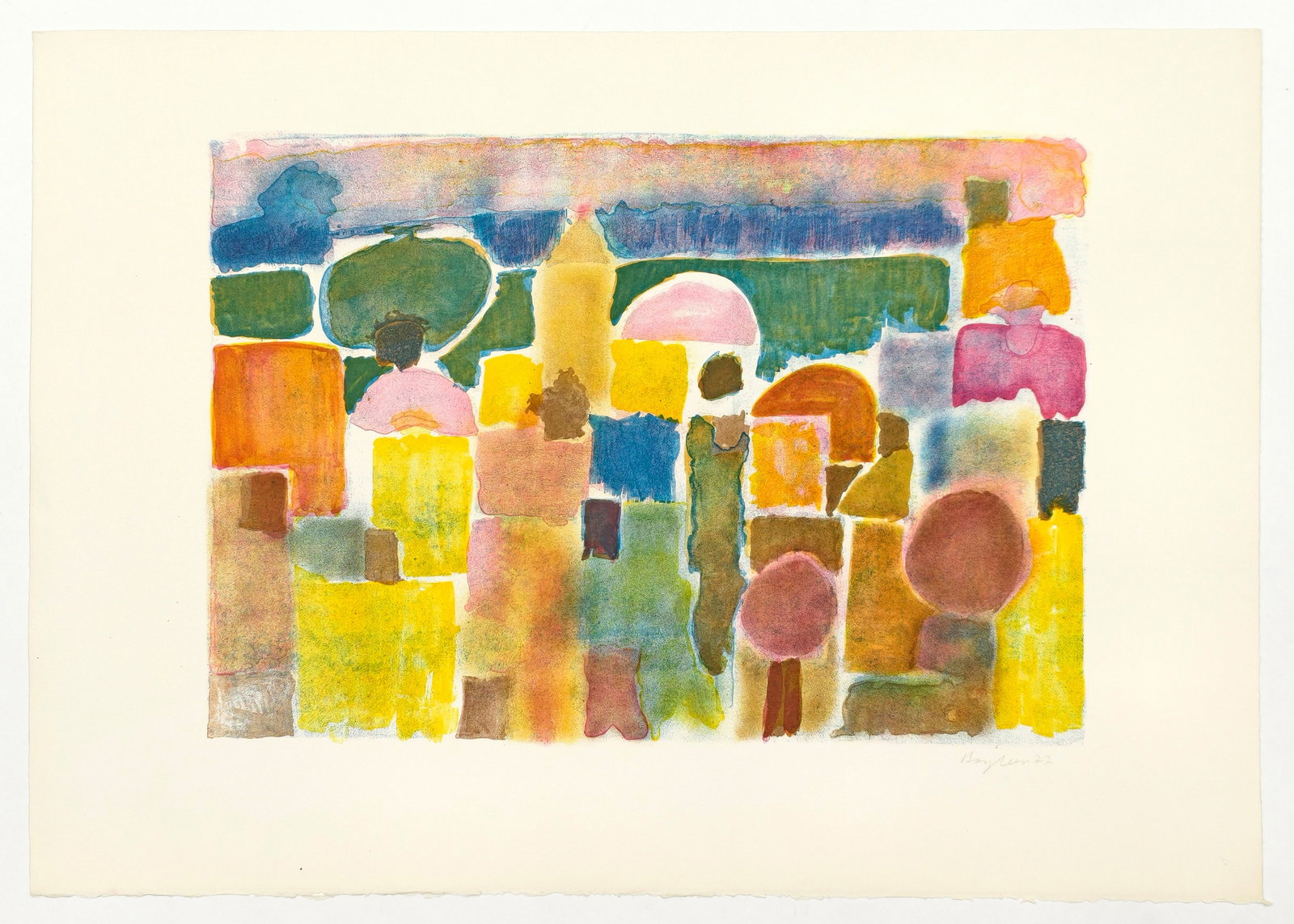 Bargheer, Eduard: Bargheer, Eduard Finkenwerder, 1901 - Hamburg, 1979 Blattgröße: 50 x 70 cm, o. R. 9 works: Untitled, 1977. Lithograph on wove paper. Various state prints. 1 signed and dated. Not listed in R