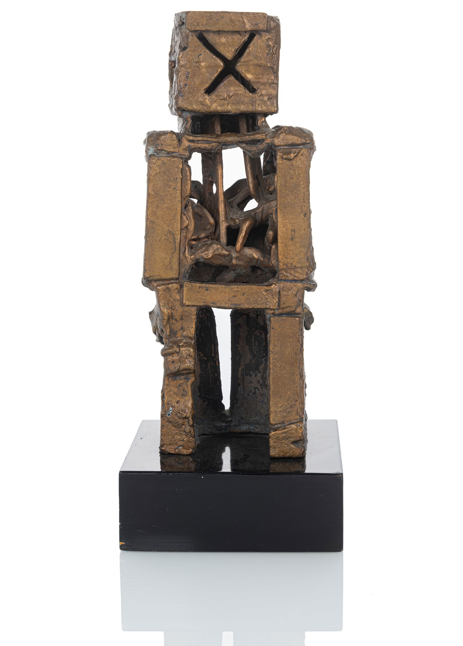 Chiò, d. i. Ernesto Galeffi: Chiò, d. i. Ernesto Galeffi Montevarchi, 1917 - Castiglione della Pescaia, 1986 38,5 x 16 x 16 cm Untitled, 1965. Bronze, on a wooden plinth. Signed and dated. Corporate collection, Germany.Chi&#