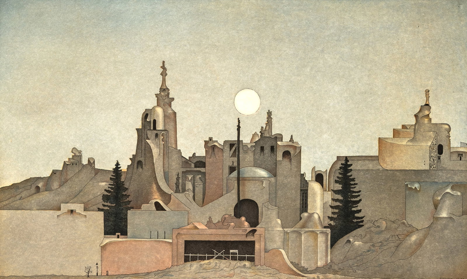 Arndt, Axel: Arndt, Axel Berlin, 1941 - Waiblingen, 1998 Versch., o. R. Gateway to the City, 1979. Etching on wove paper. Signed and dated. Edition: 150 copies. Add.: 12 works, corresponding state prints. Corporat