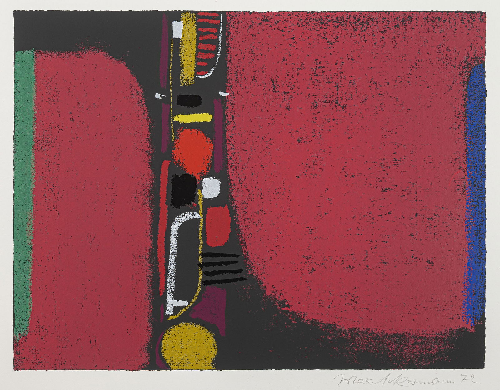 Ackermann, Max: Ackermann, Max Berlin, 1887 - Unterlengenhardt, 1975 Blattgröße: 50 x 65 cm; 34,8 x 45,1 cm, o. R. "Dämmerung", 1972. Silkscreen print on wove paper. Signed and dated.