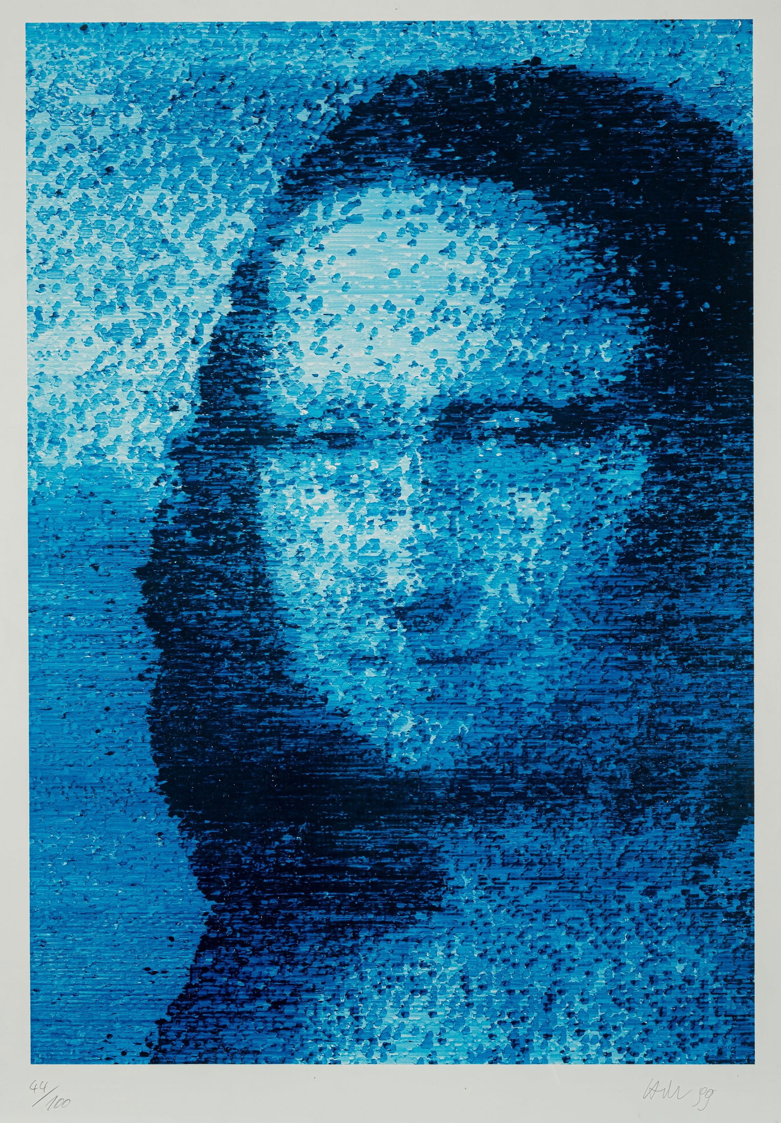 Portfolio: "Mona 2000": Portfolio: "Mona 2000" Blattgröße: 100 x 70 cm 4 works: Untitled, 1999. Silkscreen print on light cardboard from "Mona 2000". All signed and dated, numbered or inscribed "E.A." and 1 with