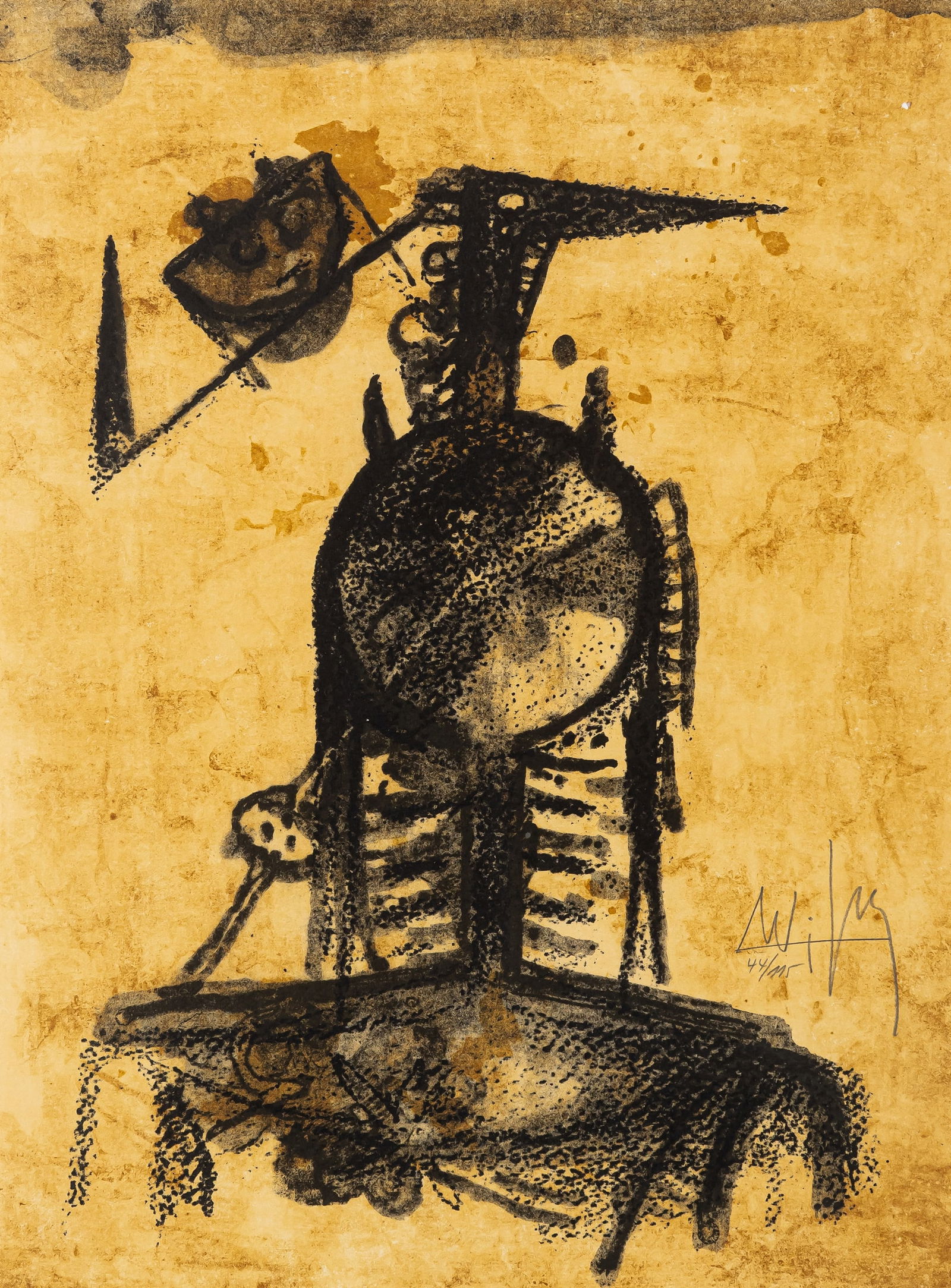 Lam, Wifredo: Lam, Wifredo Sagua la Grande, 1902 - 1982 Blattgröße: 38,5 x 28 cm, R. Untitled, c. 1969. Colour lithograph on hand-made paper from the series “Jean Cassou: Vingt-deux