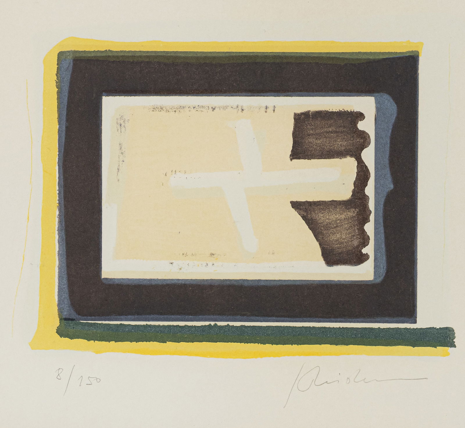 Meistermann, Georg: Meistermann, Georg Solingen, 1911 - Karlsruhe, 1990 16 x 21 cm, R. "Schwebendes Weiß". Colour lithograph on wove paper. Signed in pencil lower right and numbered 8/150 lower left. Private propert