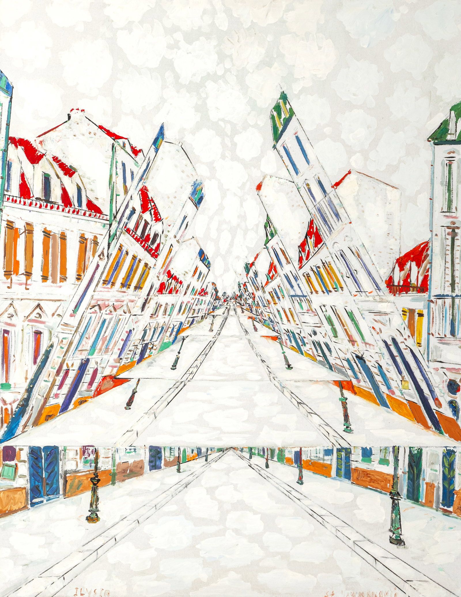 Vukmanovic, Stefan: Vukmanovic, Stefan Belgard, 1924 - Degernau, 1995 87 x 68 cm, R. "Ilysia", c. 1971. Oil on canvas. Signed. Corporate collection, Bayern. Exhibition "Grosse Kunstausstellung München 1971", Haus