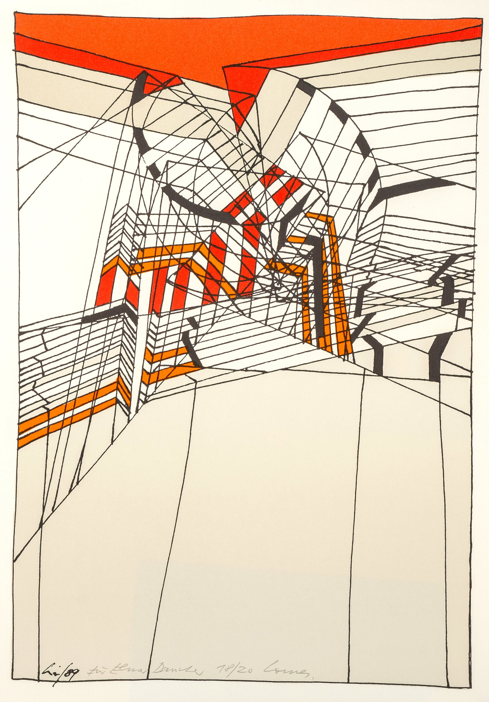 Portfolio: "Für Elmar Daucher": Portfolio: "Für Elmar Daucher" Kassettenformat: 52 x 42 x 6 cm Series consisting of 2 ink drawings, 1 relief, and 7 prints by Hiromi Akiyama, Franz Bucher, Willi Bucher, Diether Domes, Walter F&#