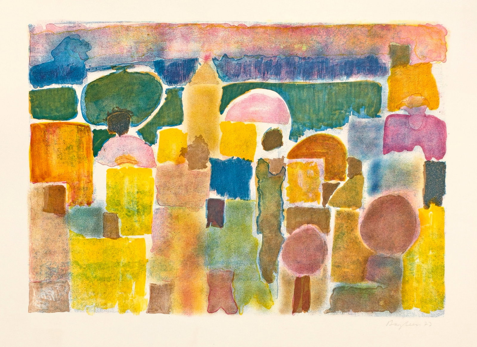 Bargheer, Eduard: Bargheer, Eduard Finkenwerder, 1901 - Hamburg, 1979 Blattgröße: 50 x 70 cm, o. R. Untitled, 1977. Lithograph on wove paper. Signed and dated. Not listed in Rosenbach. Corporate collection, G