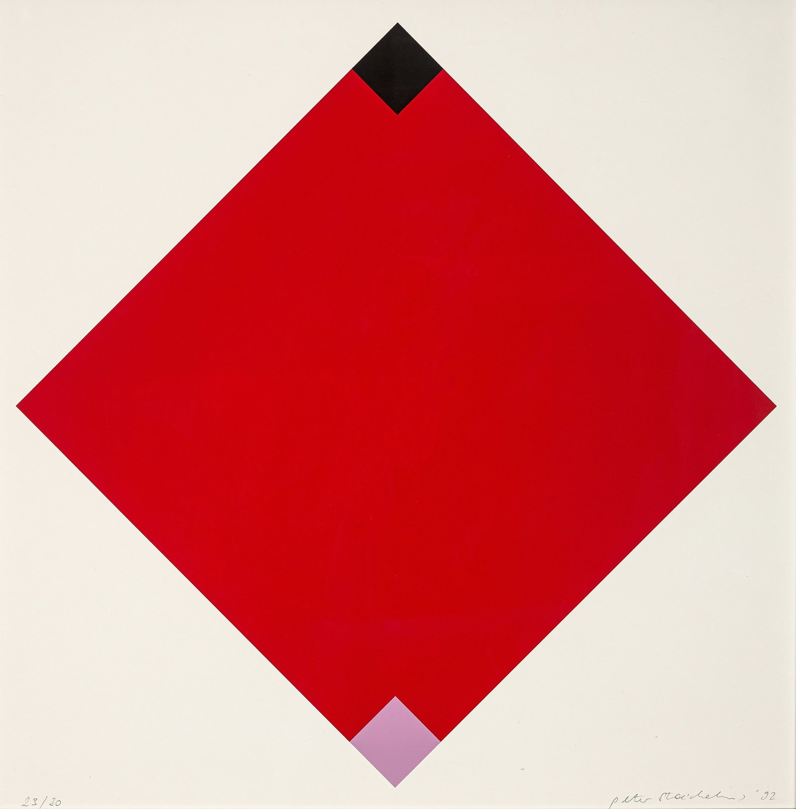 Staechelin, Peter: Staechelin, Peter Lörrach, 1931 - Freiburg im Breisgau, 2004 55 x 55 cm, R. Untitled, 1992. Silkscreen print on paper. Signed, dated and numbered 23/30. Private property, Baden-Württemberg.S