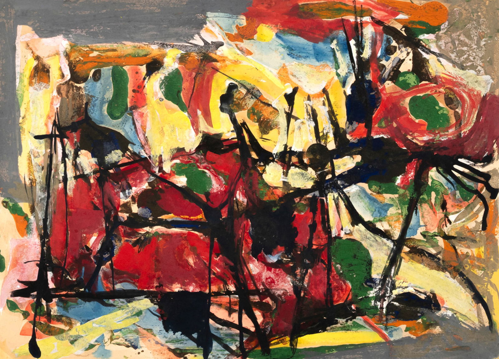 Schulz-Ihlefeldt, Günter: Schulz-Ihlefeldt, Günter Brandenburg, 1912 - Frankfurt, 1966 Versch., o. R. 3 works: "Erschaffung", n. d.; Untitled, n. d.; "Allegro", 1957. Oil and mixed media on different papers, 2 mounted on