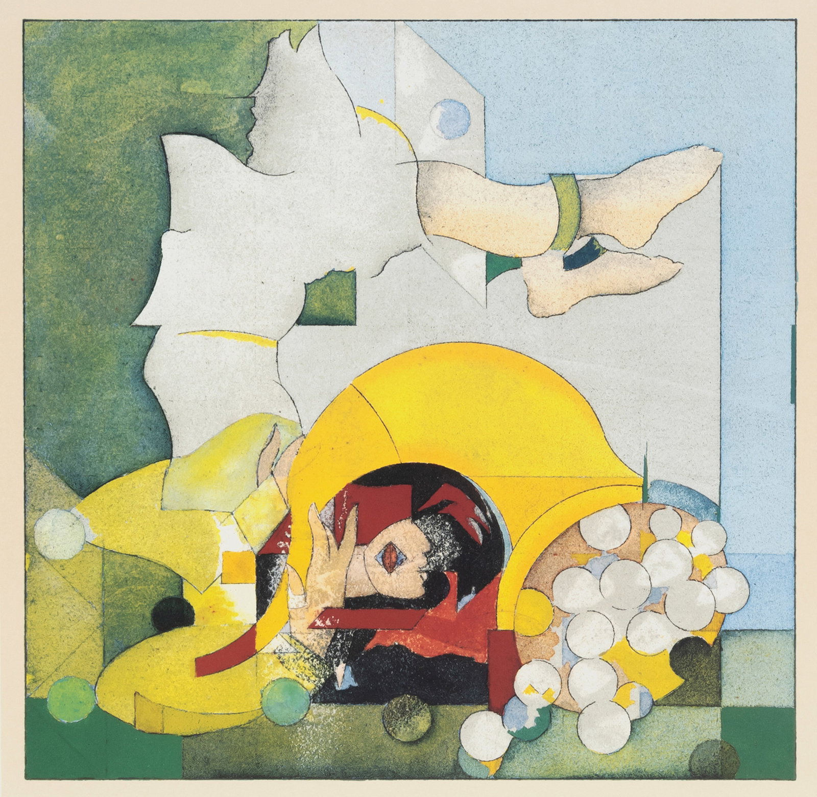 Döring, Adam Lude (Rudolf): Döring, Adam Lude (Rudolf) Dresden, 1925 - Sachsenheim, 2018 Blattgröße: 52 x 48 cm, o. R. "50 Jahre Staatliche Toto-Lotto GmbH Baden-Württemberg", 1968. Folder with 4 silkscreen