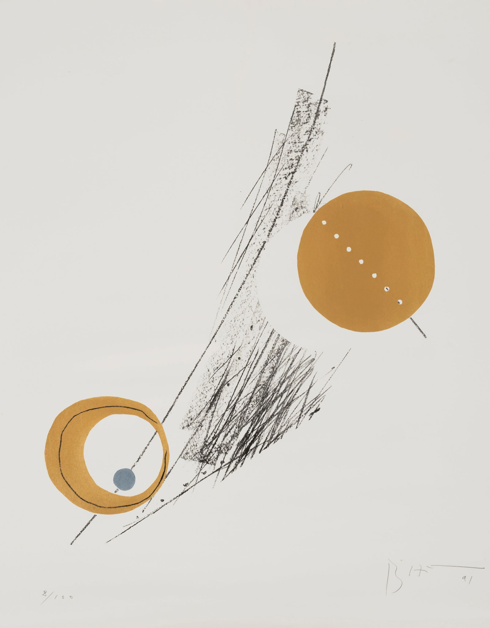 Heiliger, Bernhard: Heiliger, Bernhard Stettin, 1915 - Berlin, 1995 Blattgröße: 102 x 79,5 cm, o. R. Untitled, 1991. Lithograph on wove paper. Signed, dated and numbered 8/100. Annual edition of the Karl-Hofer-