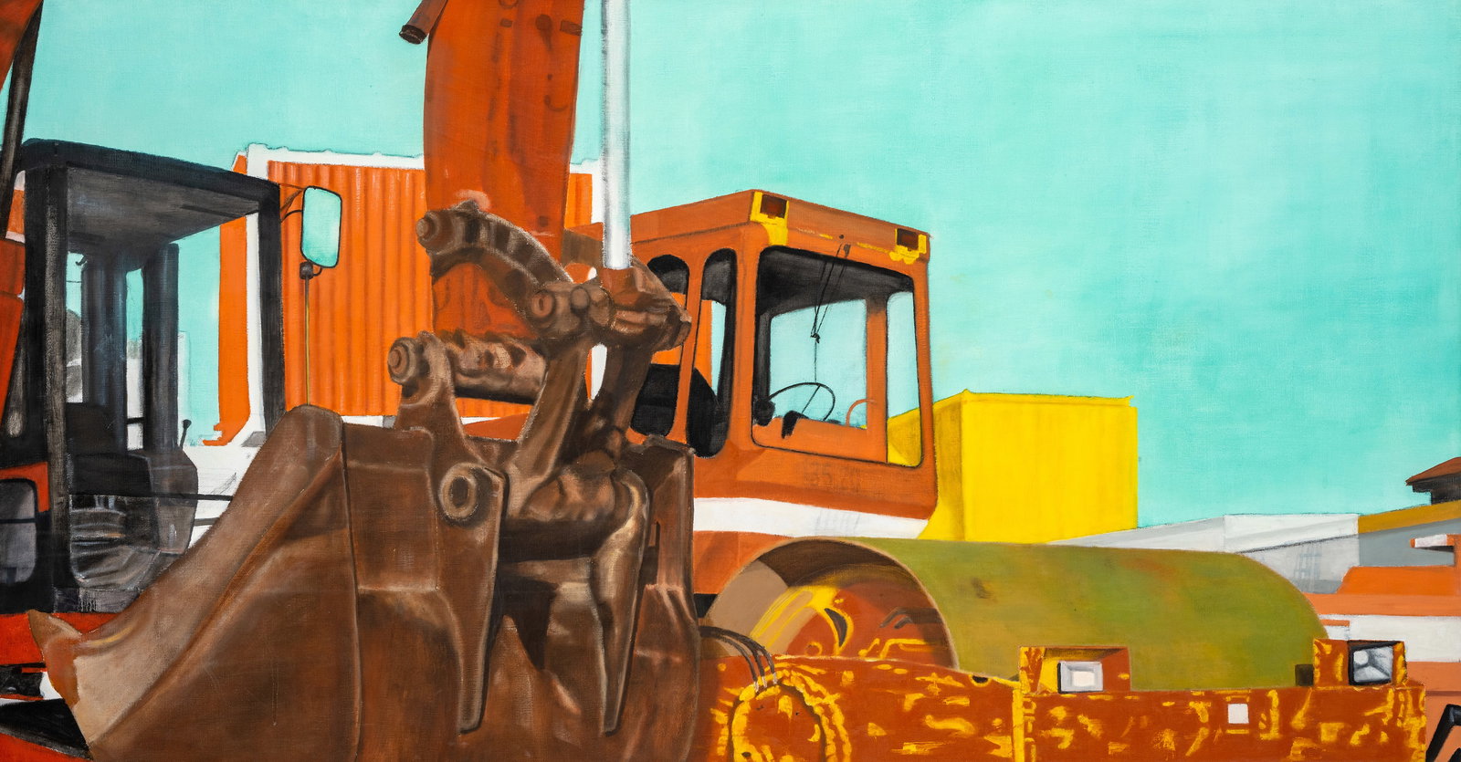 Eitel, Andrea: Eitel, Andrea Sonneberg, 1942 80 x 150 cm, o. R. "Baggerschaufel", 2000. Oil on canvas. Signed and dated in charcoal on the reverse as well as titled on a label. Collection,