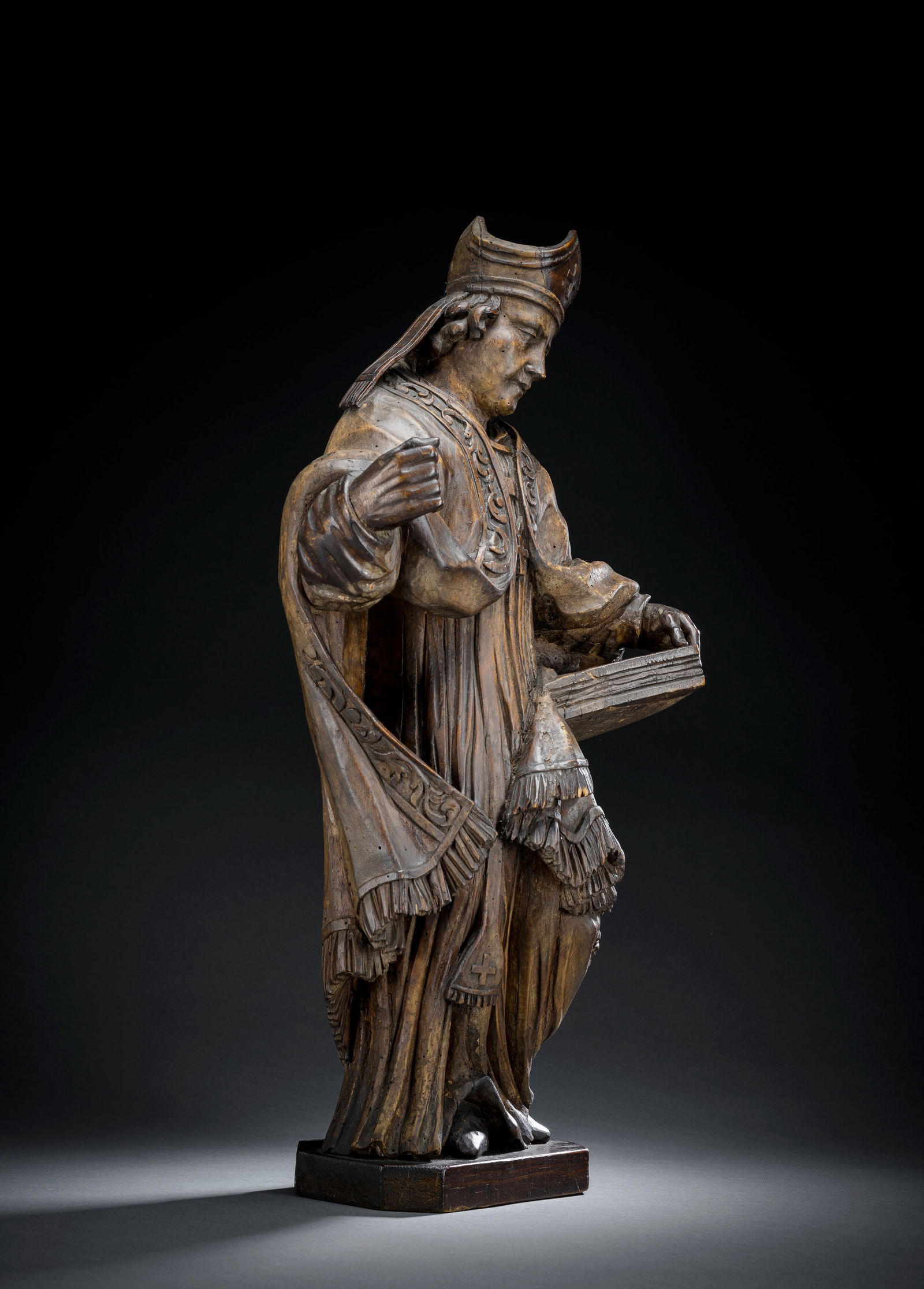 A BAROQUE FIGURE OFA HOLY BISHOP - 2