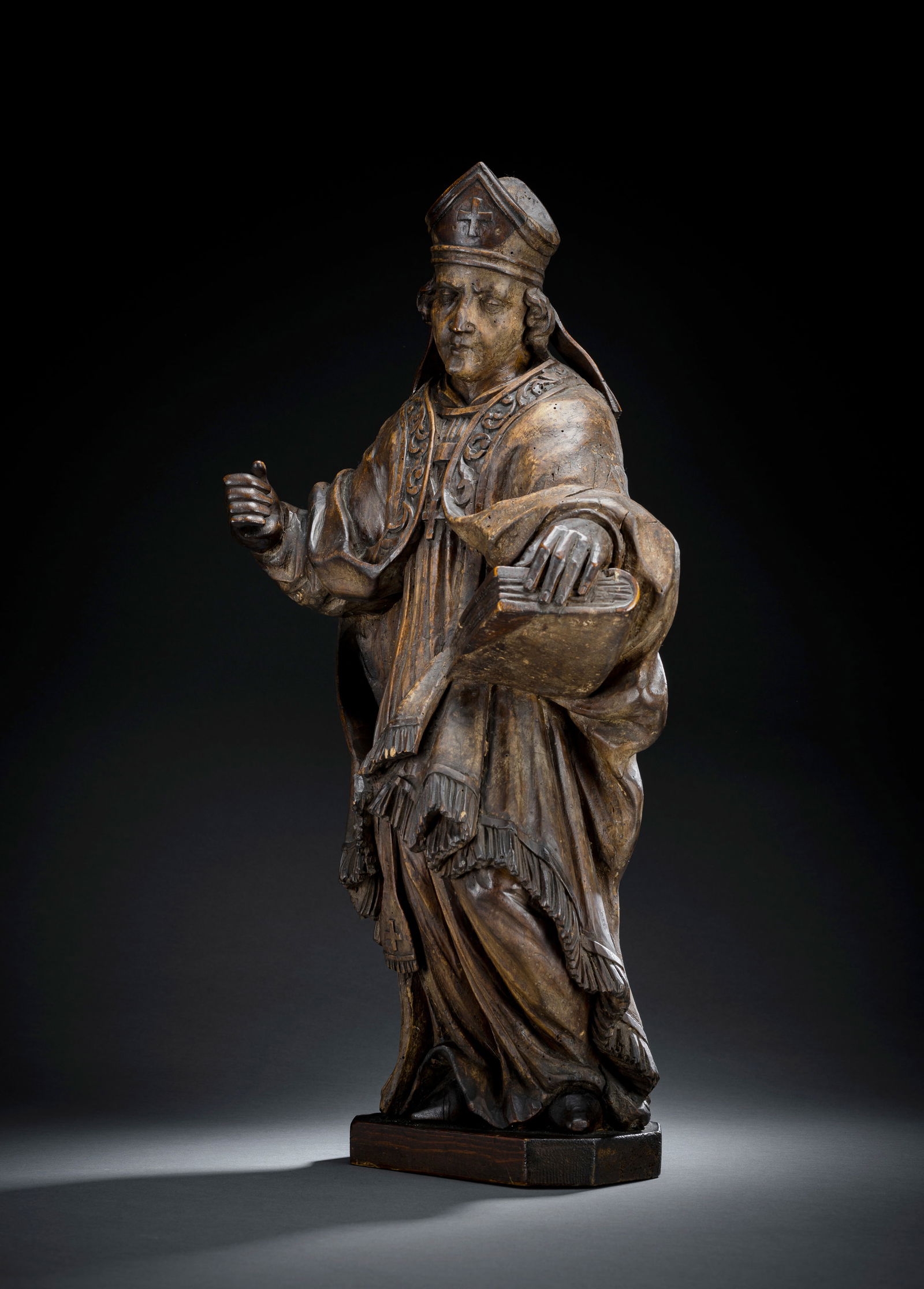 A BAROQUE FIGURE OFA HOLY BISHOP - 4