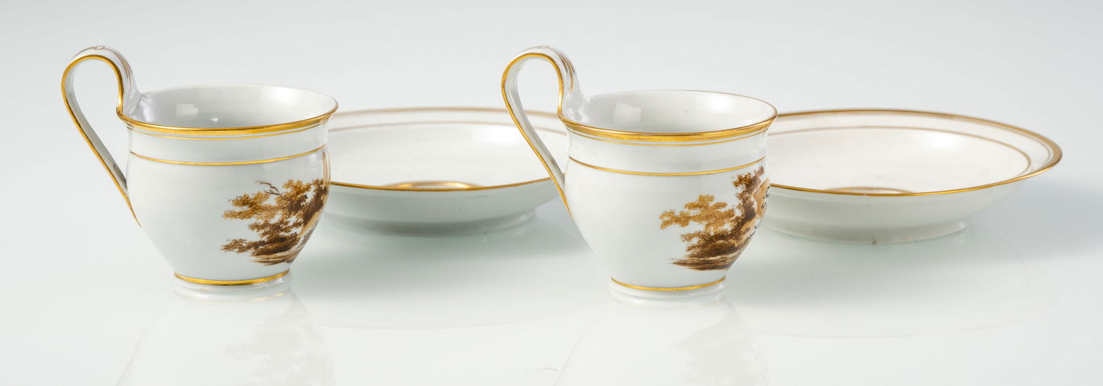 A PAIR OF MEMORIAL CUPS AND SAUCERS - 3