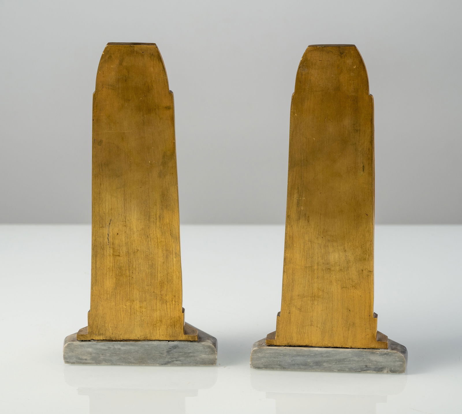 A PAIR OF GILT BRONZE BOOK ENDS "AGRAPPE" UND "AGRAIN" - 6