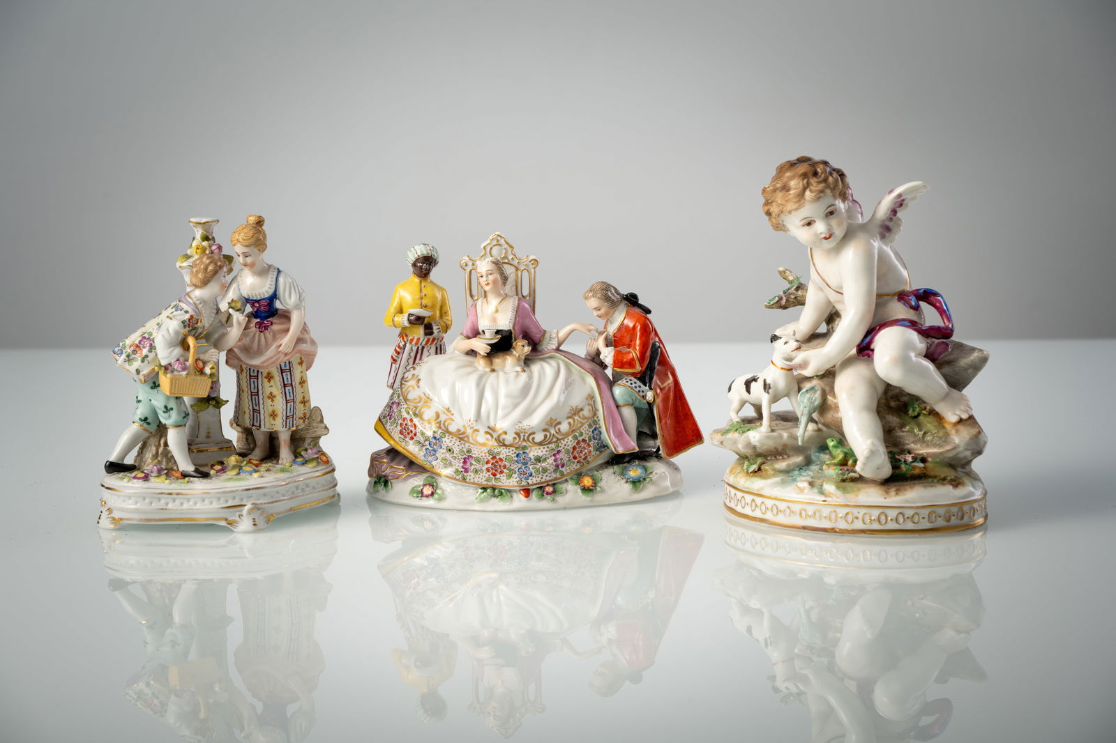 THREE PORCELAIN GROUPS (1 of 4)