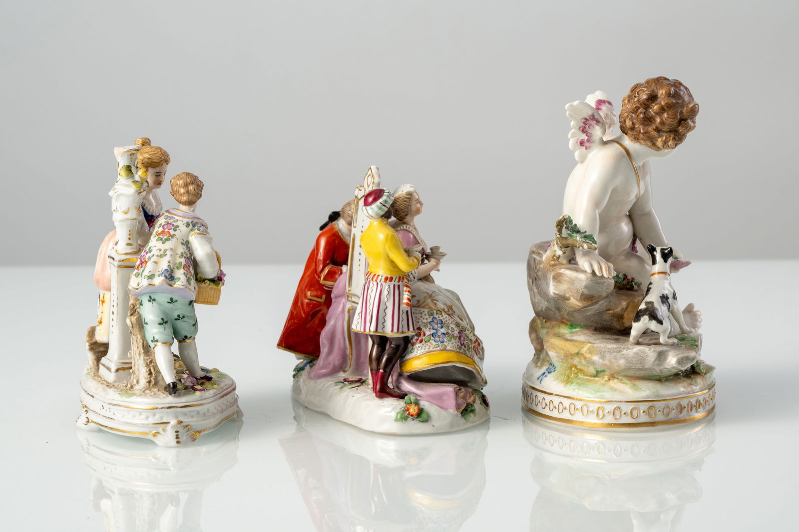 THREE PORCELAIN GROUPS - 2