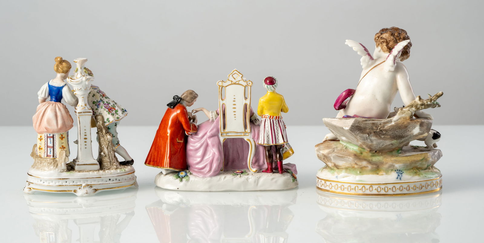 THREE PORCELAIN GROUPS - 3