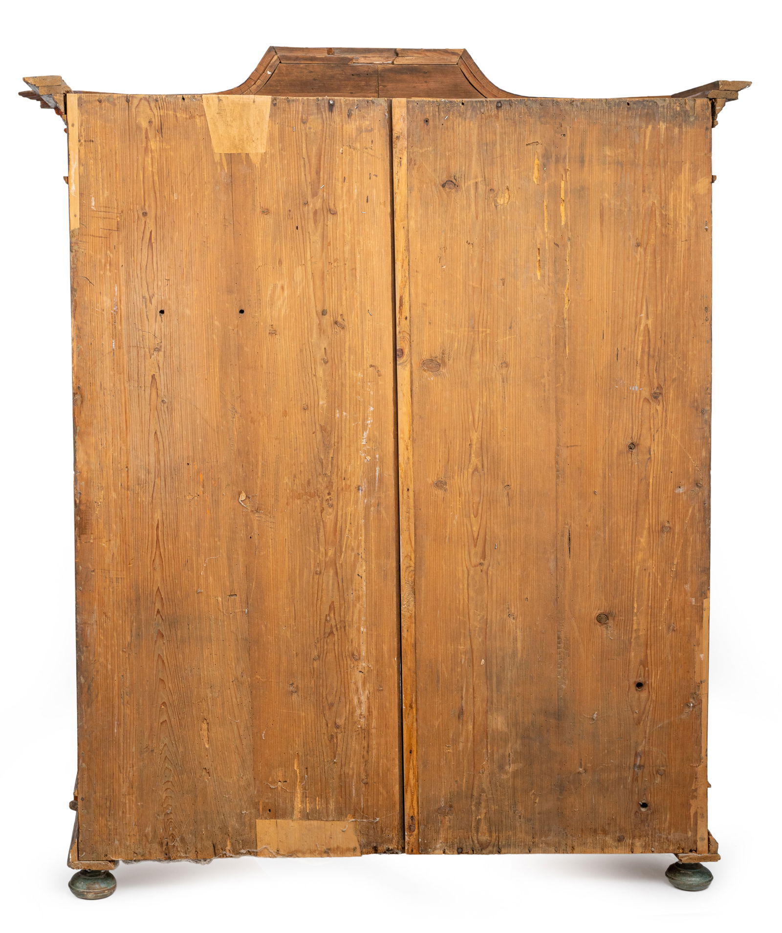 A POLYCHROME PAINTED BRASS MOUNTED SOFTWOOD RURAL CUPBOARD - 5