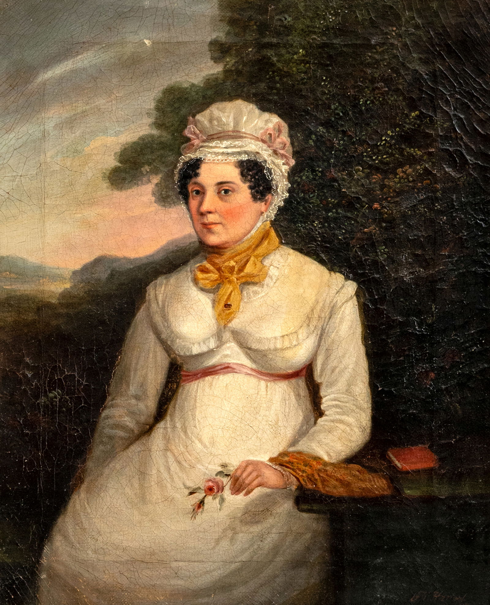 Harlow, George Henry: Harlow, George Henry 1787 - 1819 32 x 25 cm Portrait of Lady Catherine Elliot. Oil/canvas, signed and dated 1810, verso on the canvas inscribed.Harlow, George Henry 1787 - 1819 32 x 25 cm Portrait