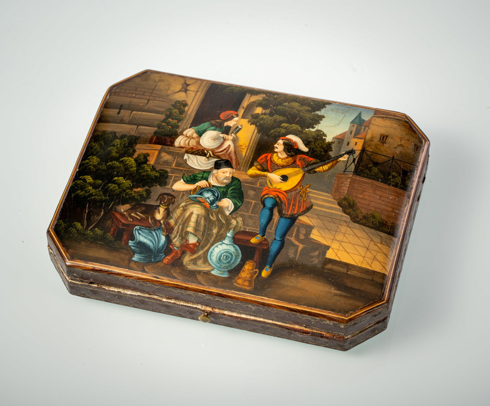 A SEWING SET IN A LACQUER BOX (1 of 3)