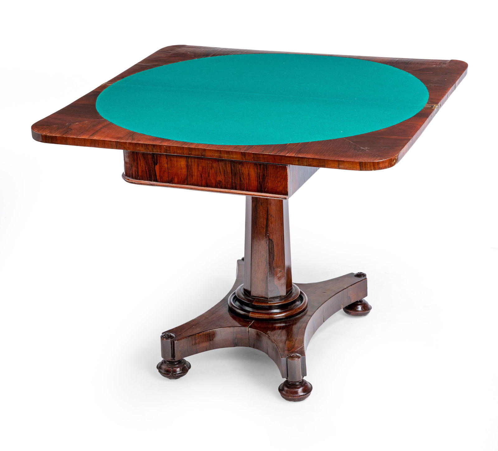 A FABRIC LINED KINGWOOD OCCASIONAL AND GAMING TABLE - 3