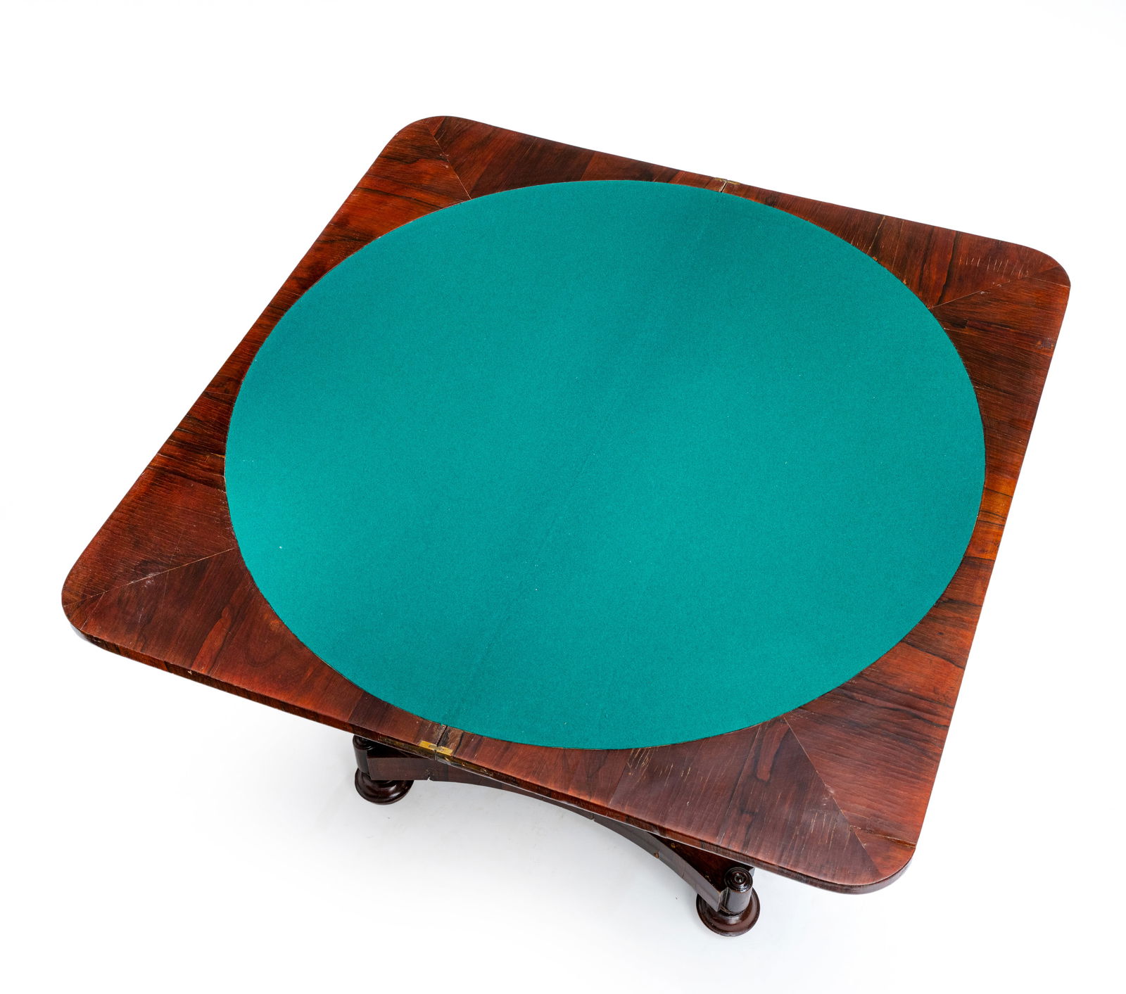 A FABRIC LINED KINGWOOD OCCASIONAL AND GAMING TABLE - 4