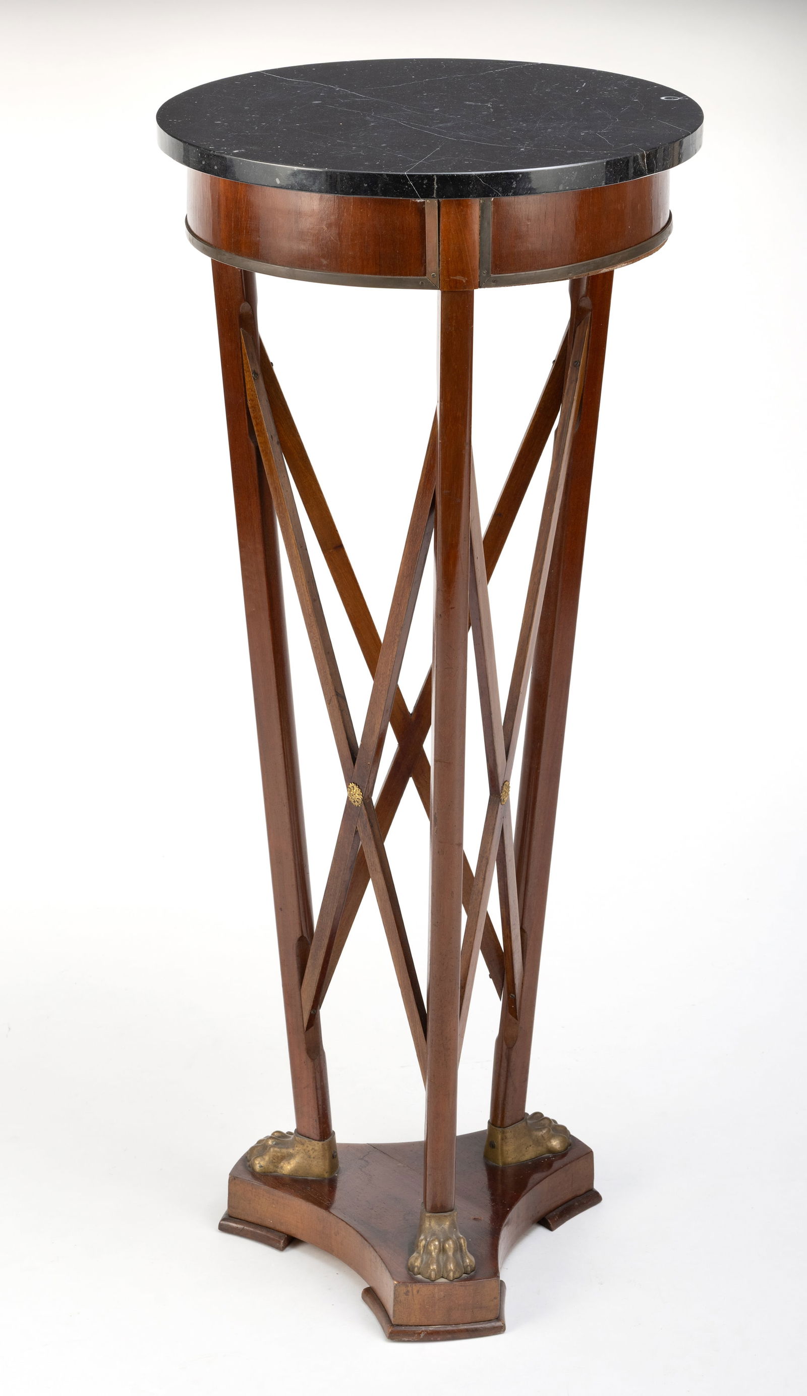 A BRASS MOUNTED MAHOGANY GUERIDON (1 of 4)