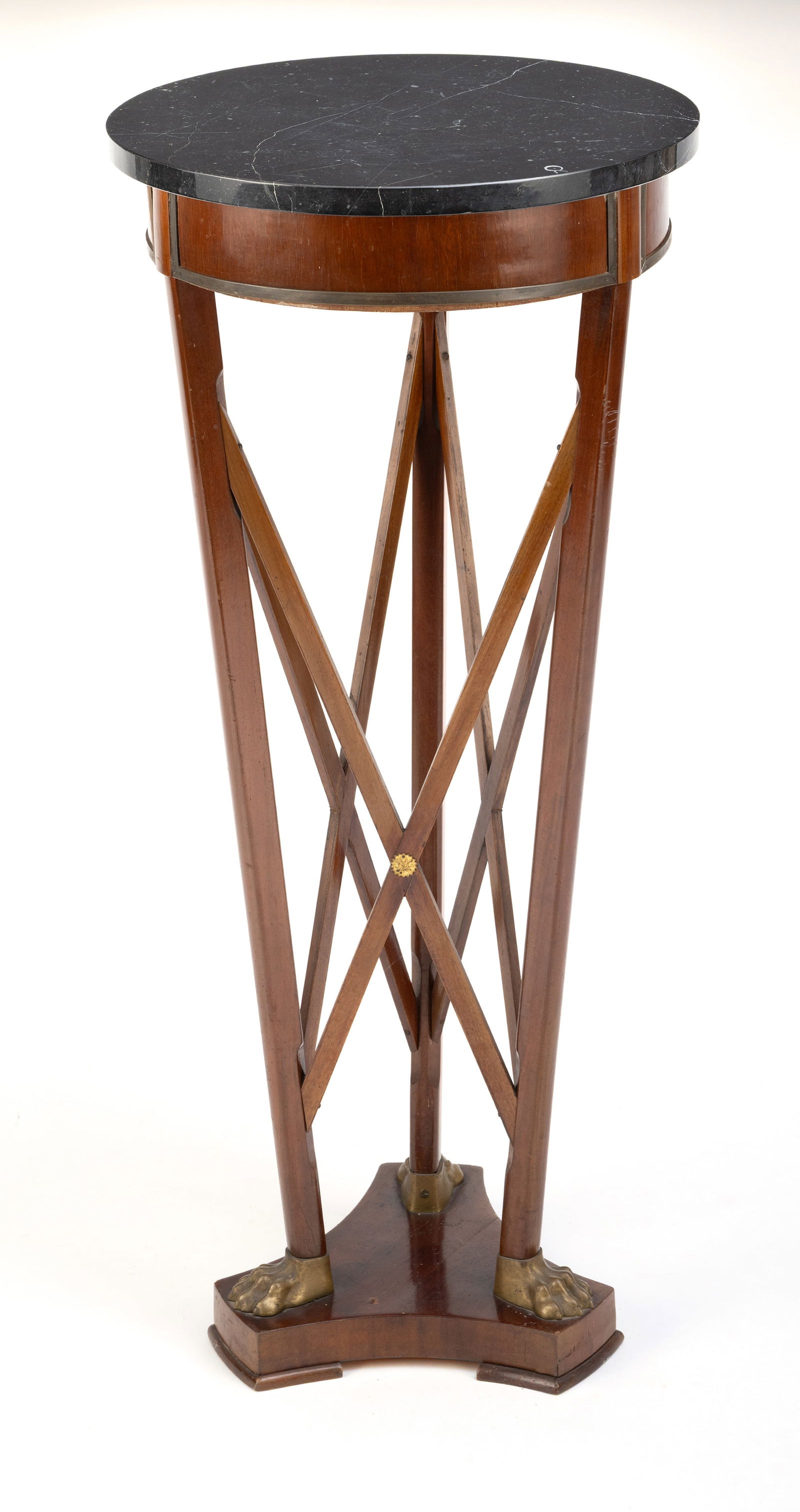 A BRASS MOUNTED MAHOGANY GUERIDON - 2