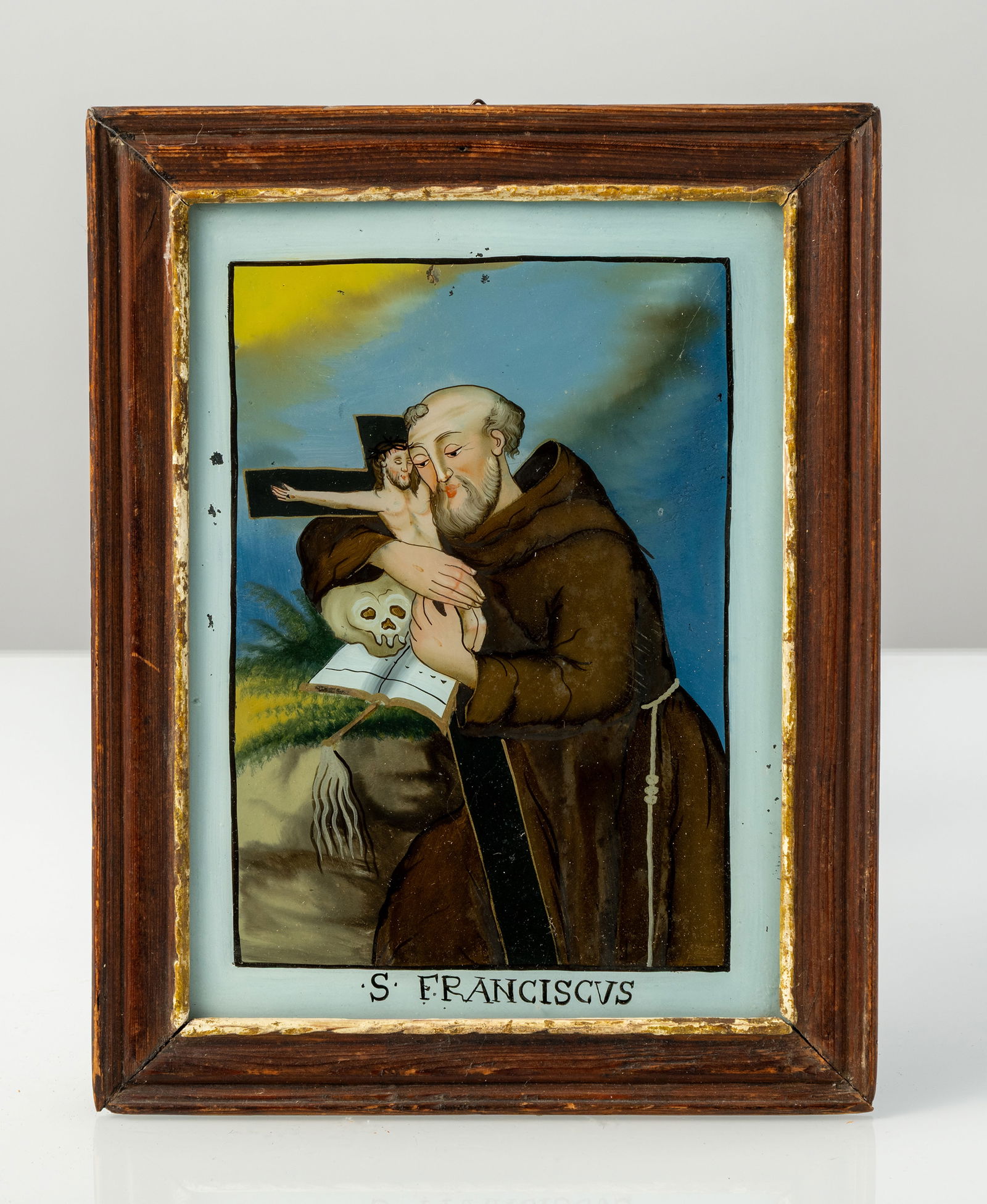 THREE GLASS REVERSE PAINTINGS - SAINTS - 2