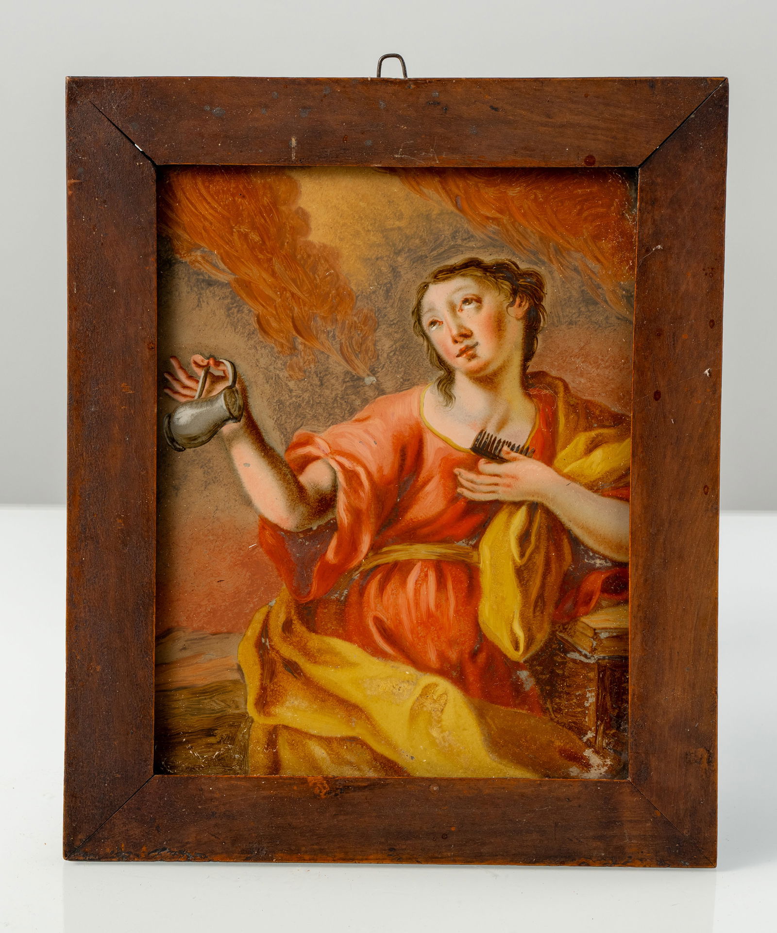 THREE GLASS REVERSE PAINTINGS - SAINTS - 4