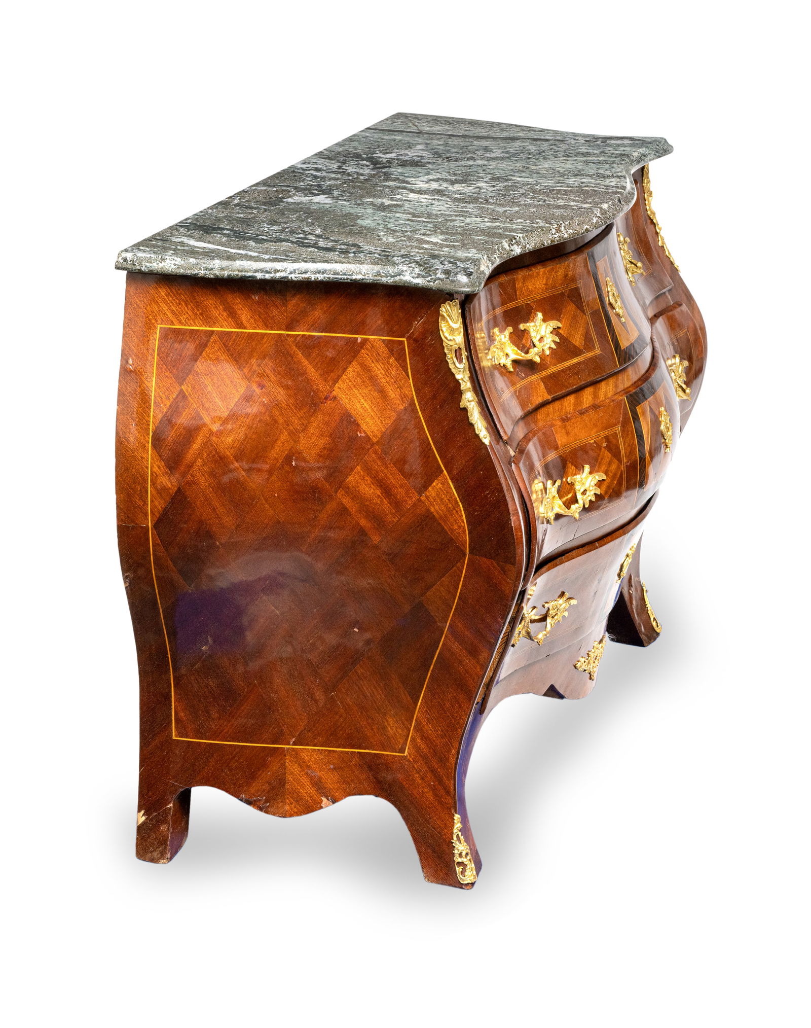A BAROQUE STYLE BRONZE MOUNTED MAHOGANY COMMODE - 7