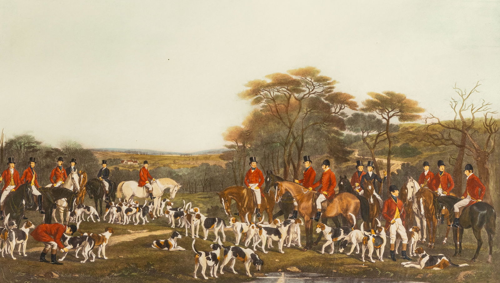 England: England 20/21st ct. 51 x 74 cm Sir Richard Sutton and the Quorn Hounds. Frederic Bromley after Francis Grant. Reprint.England 20./21. Jhdt. 51 x 74 cm Sir Richard Sutton and the Quorn Hounds.