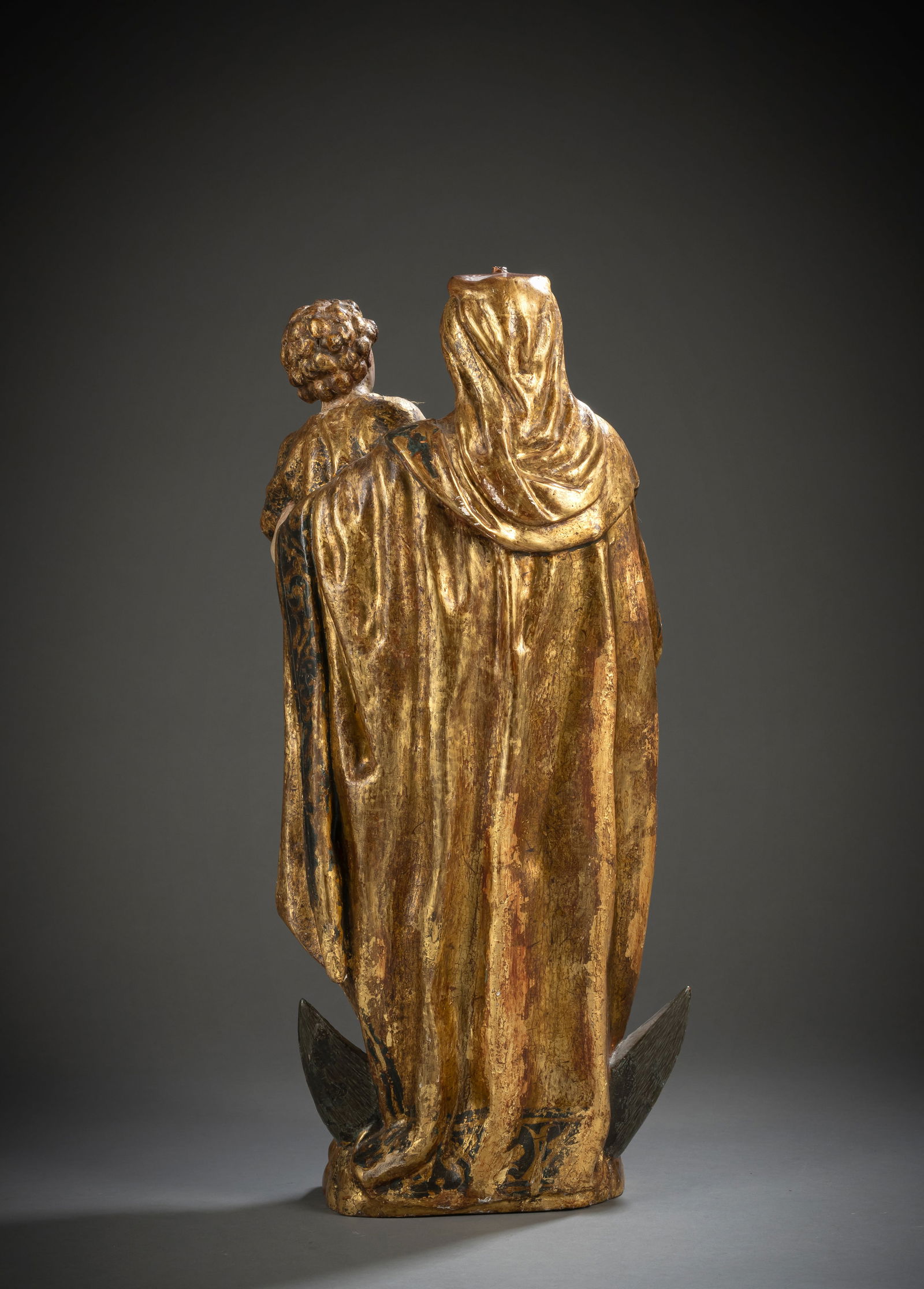 Madonna with child on the crescent moon with cord necklace and rosaries - 3