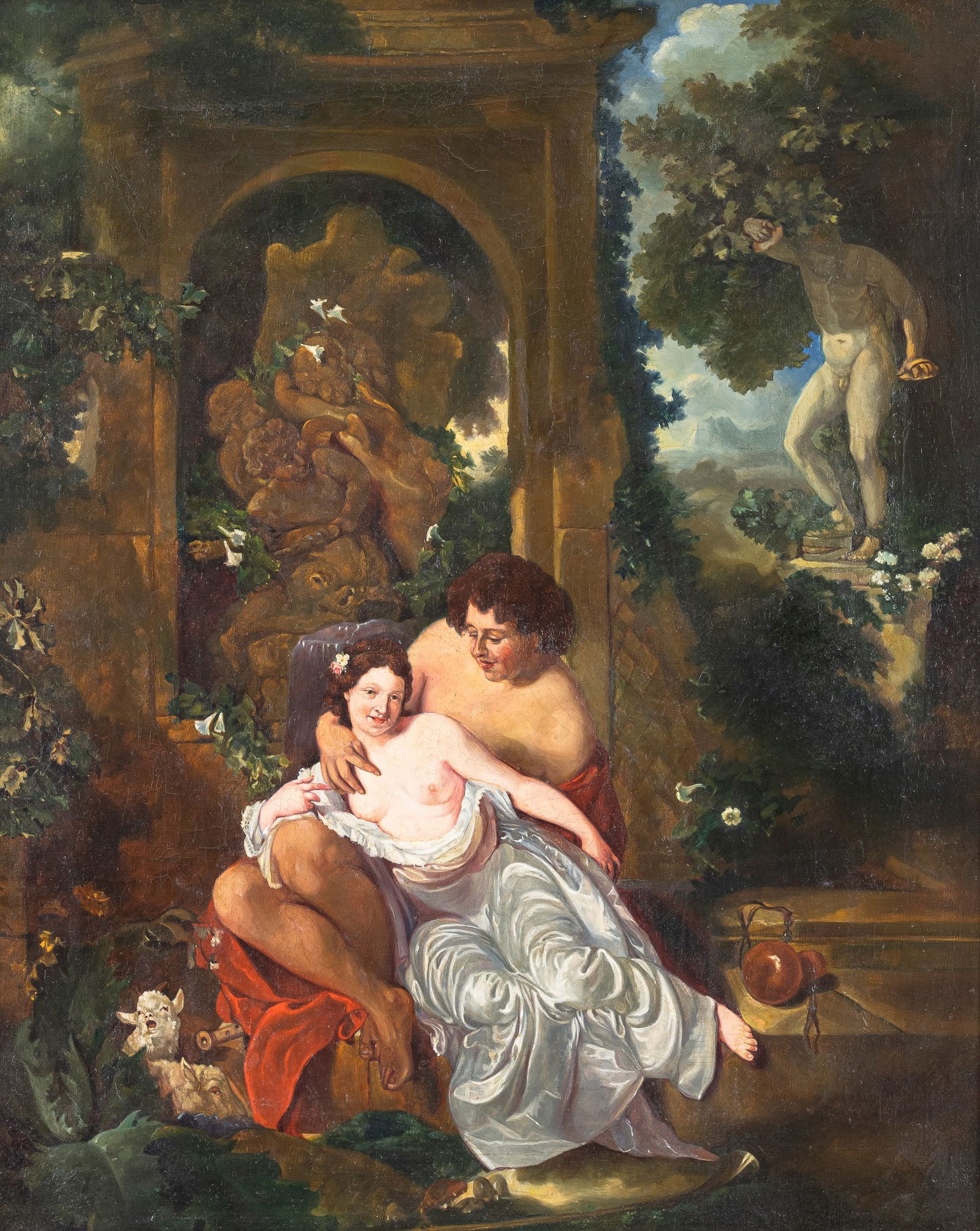 Werff, Adrian van der (replication after): Werff, Adrian van der (replication after) 20th ct. 59 x 47 cm Shepherd scene. Oil/canvas, verso replication stamp.Werff, Adriaen van der (Kopie nach) 20. Jhdt. 59 x 47 cm Schäferszene.