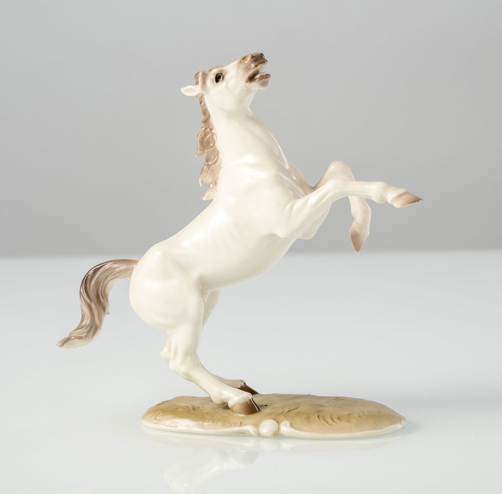 A NYMPHENBURG FIGURE OF A RISING HORSE - 3