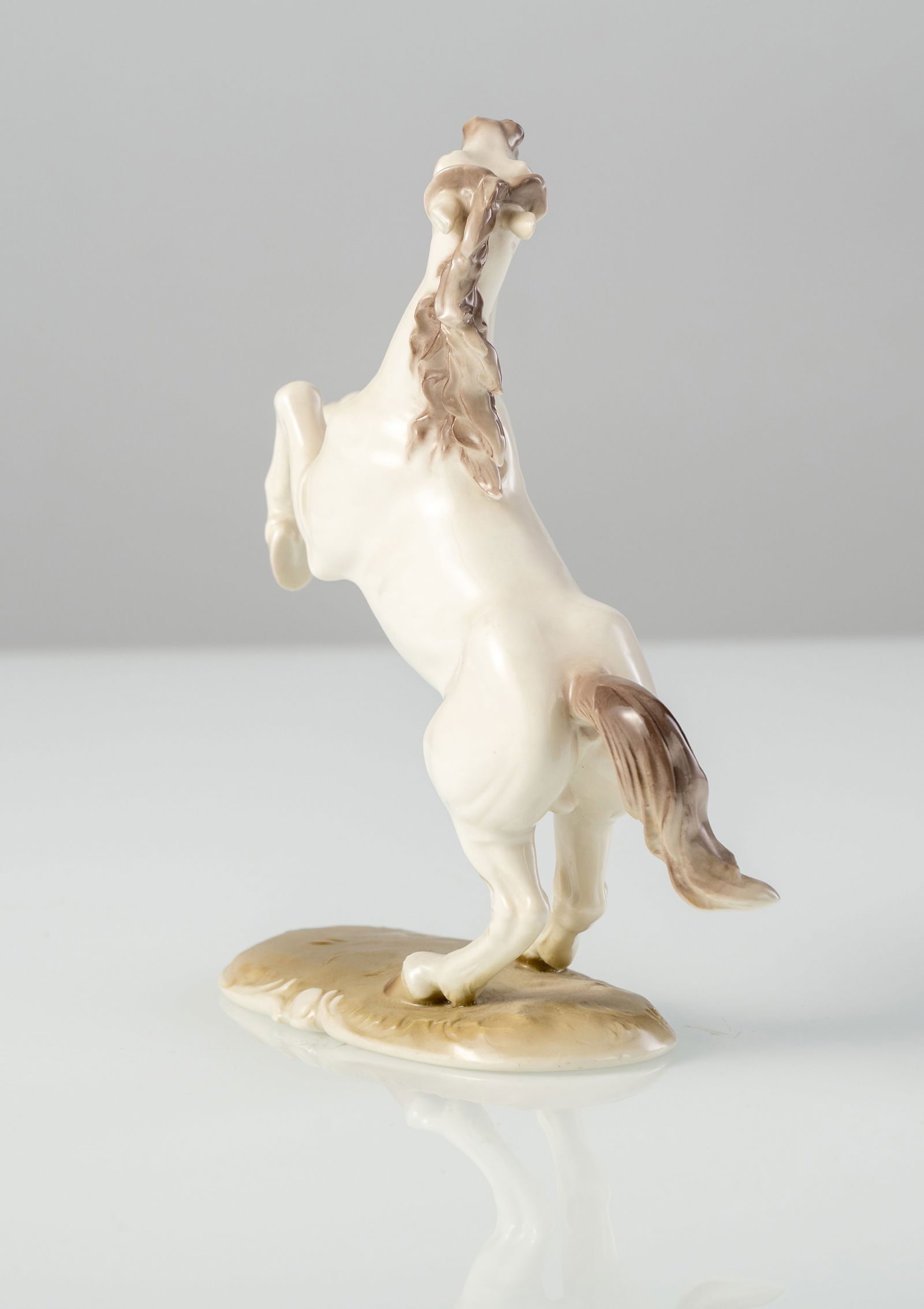 A NYMPHENBURG FIGURE OF A RISING HORSE - 4