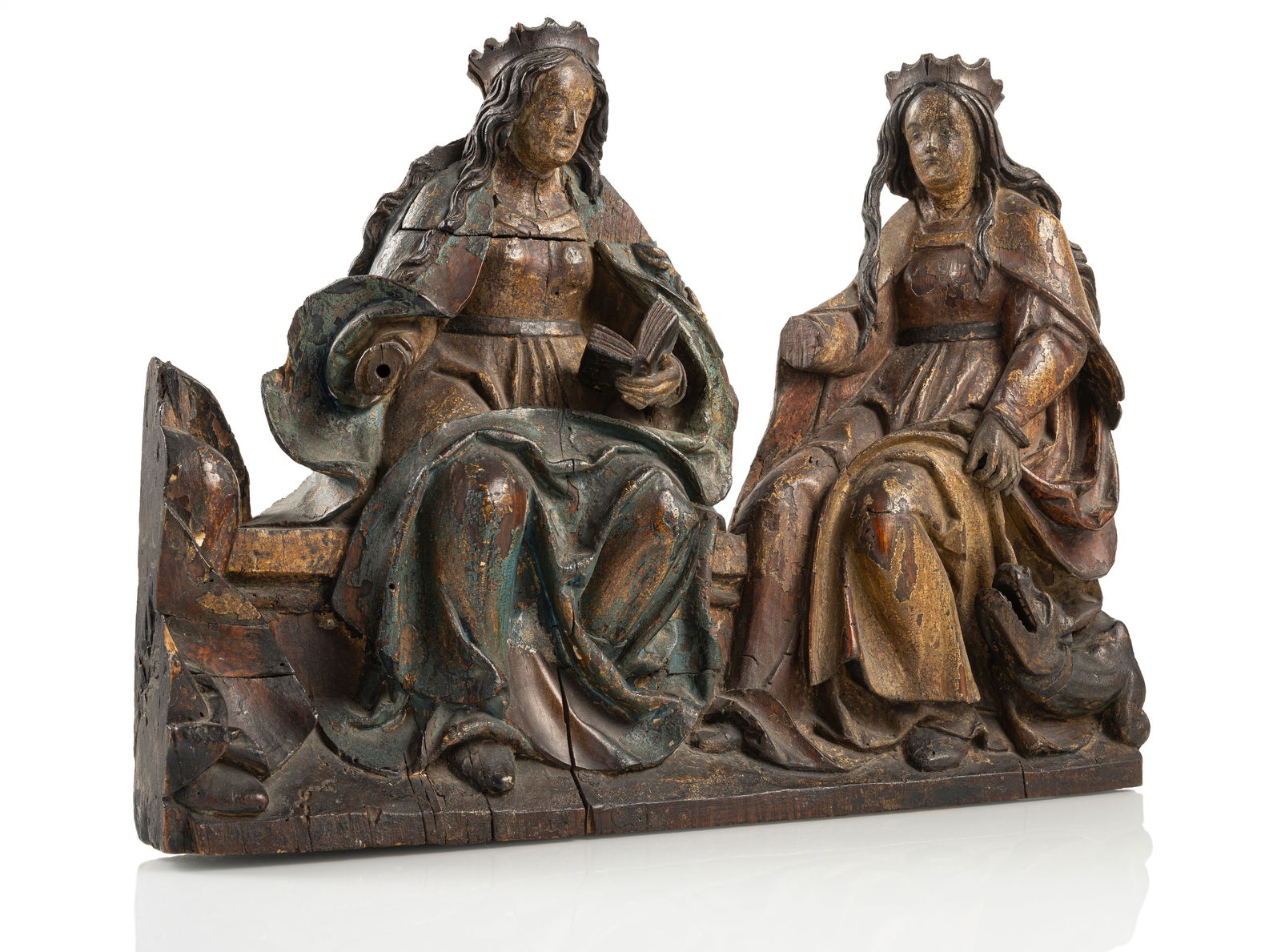 A RELIEF CARVING OF TWO FEMAILE SAINTS - 2