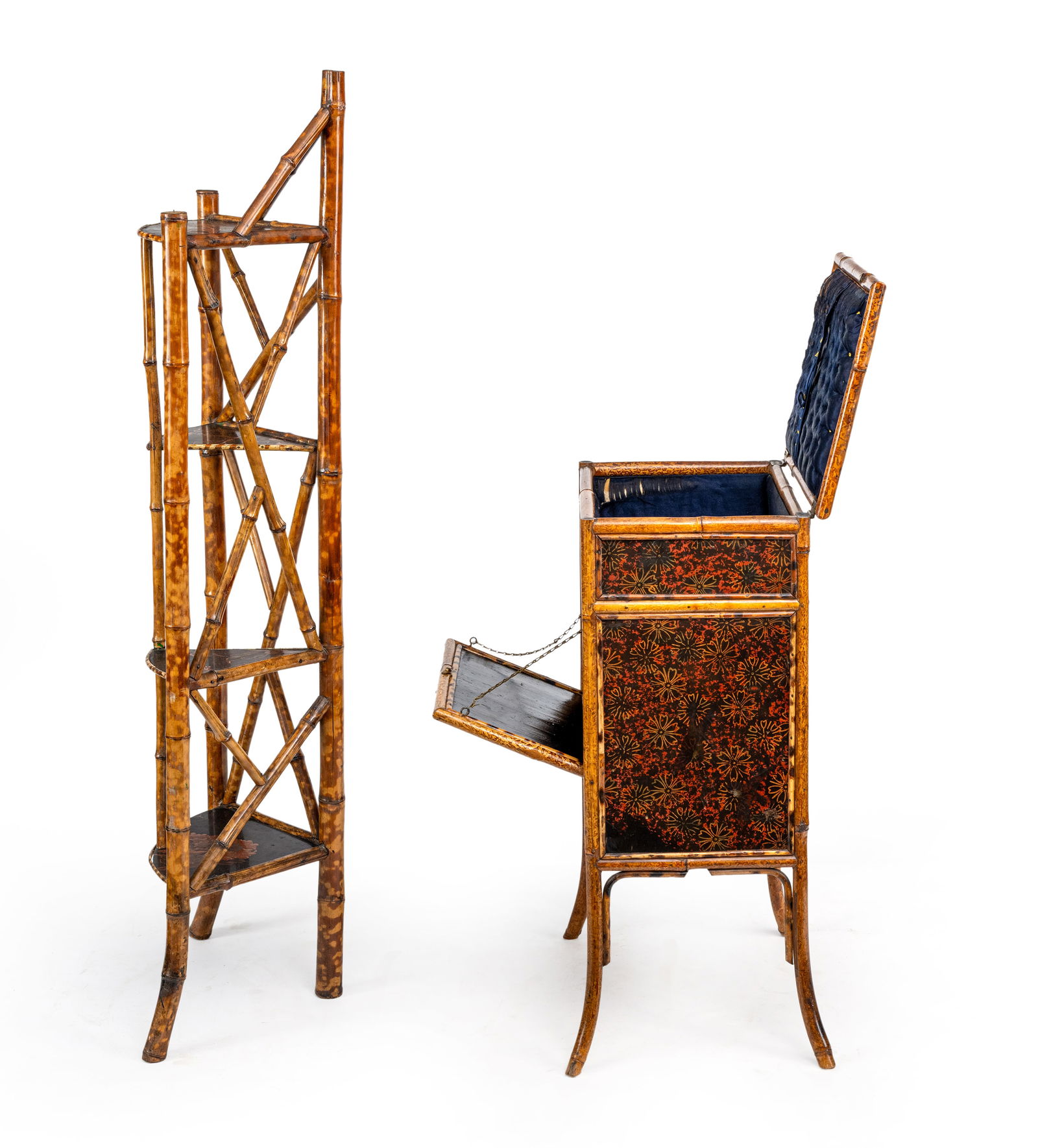 A FRENCH BAMBOO ETAGARE AND AN OCCASIONAL TABLE - 3