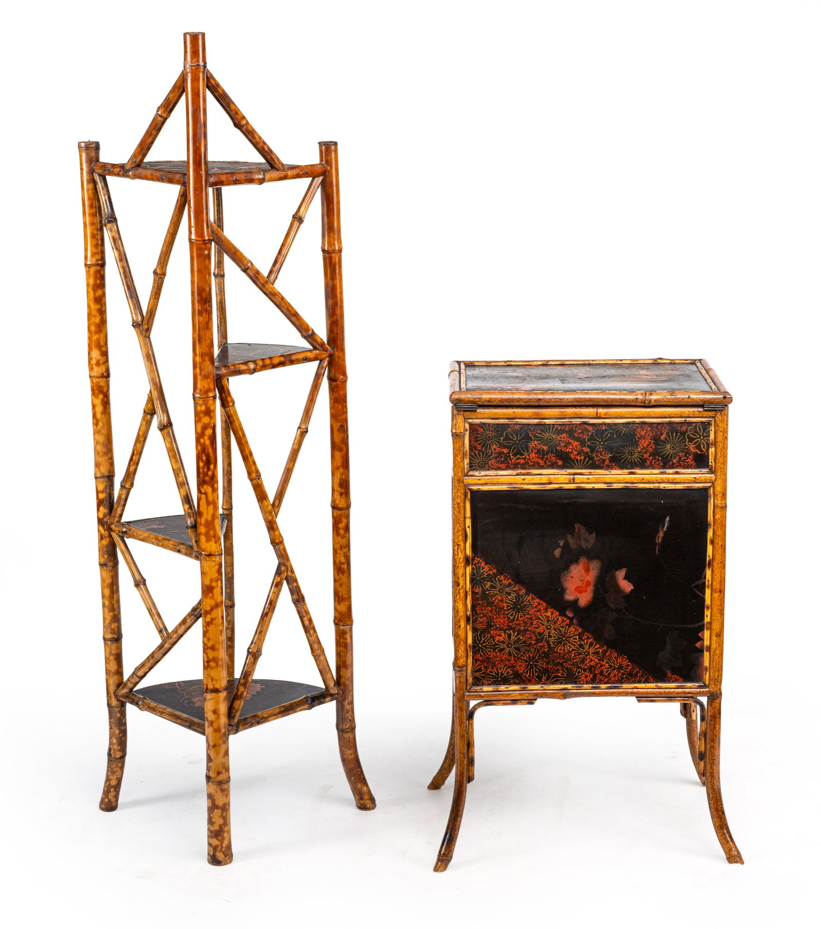 A FRENCH BAMBOO ETAGARE AND AN OCCASIONAL TABLE - 4